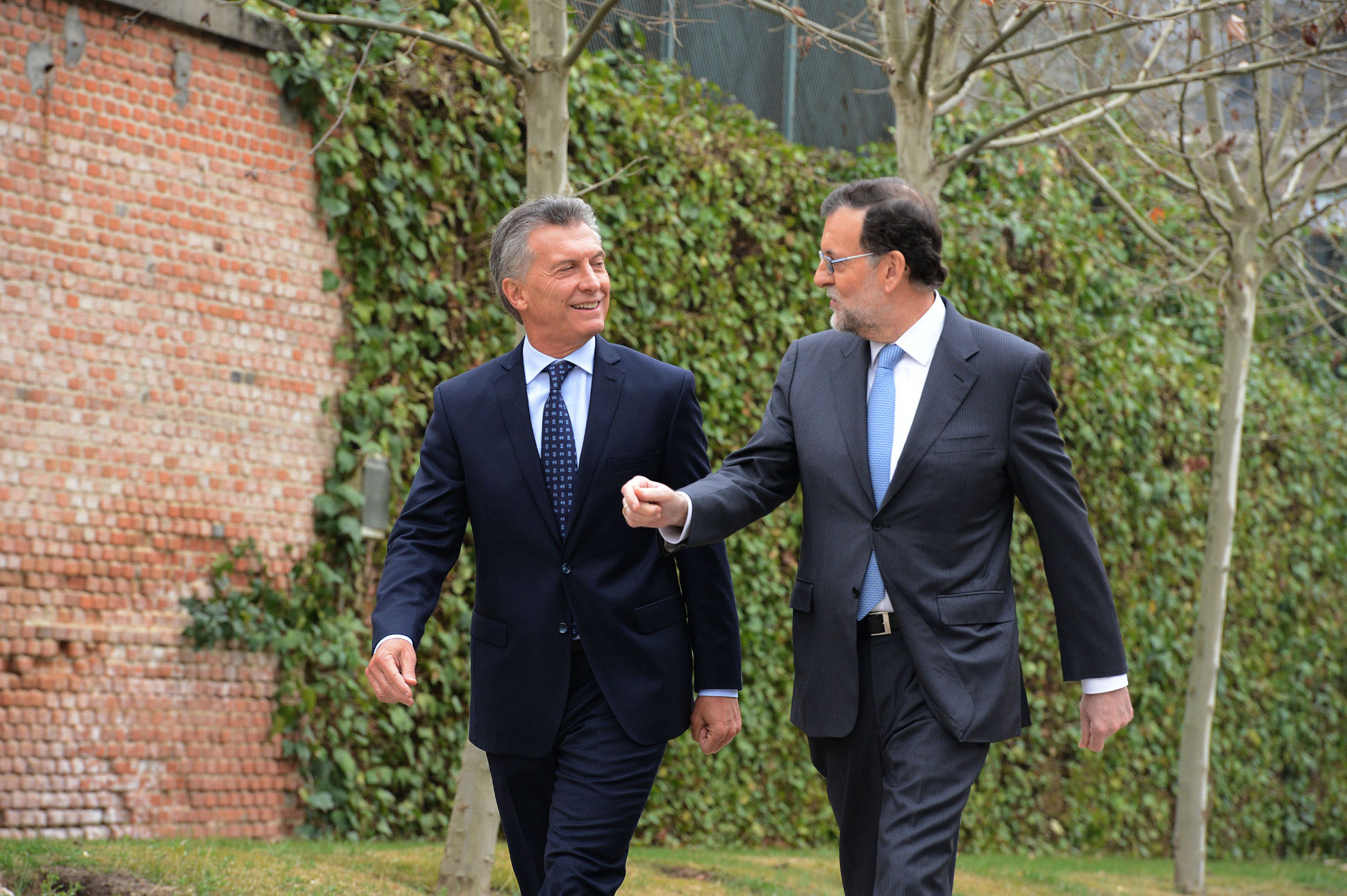 El presidente Macri junto a su par español, Mariano Rajoy