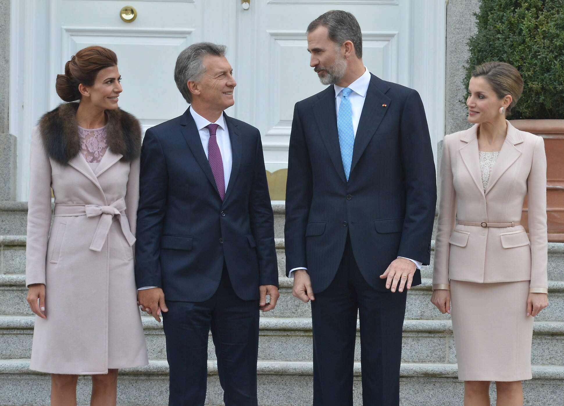 Mauricio Macri y Juliana Awada, junto a los reyes de España, Felipe VI y Letizia