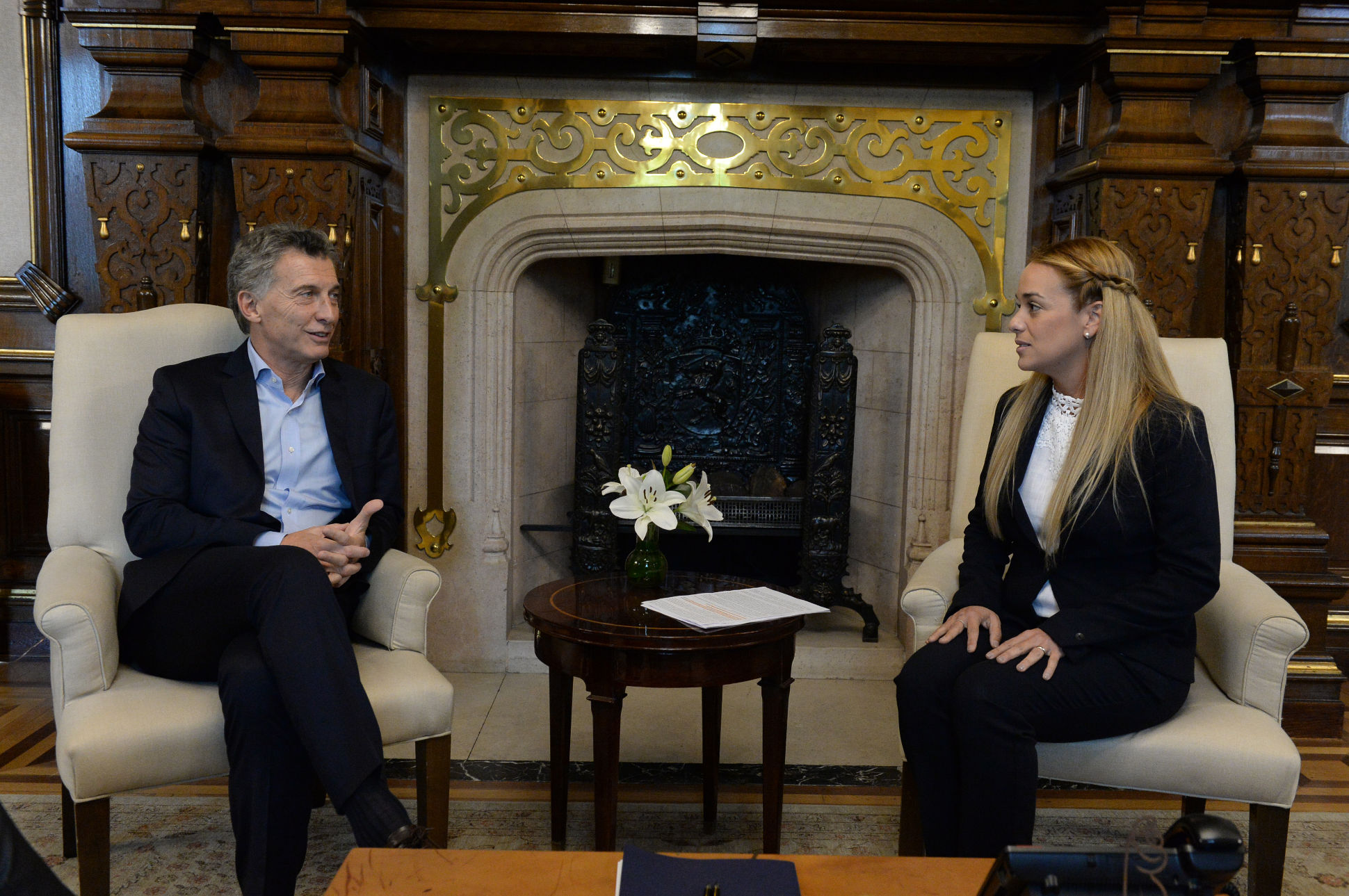 El Presidente recibió a Lilian Tintori, la esposa de Leopoldo López