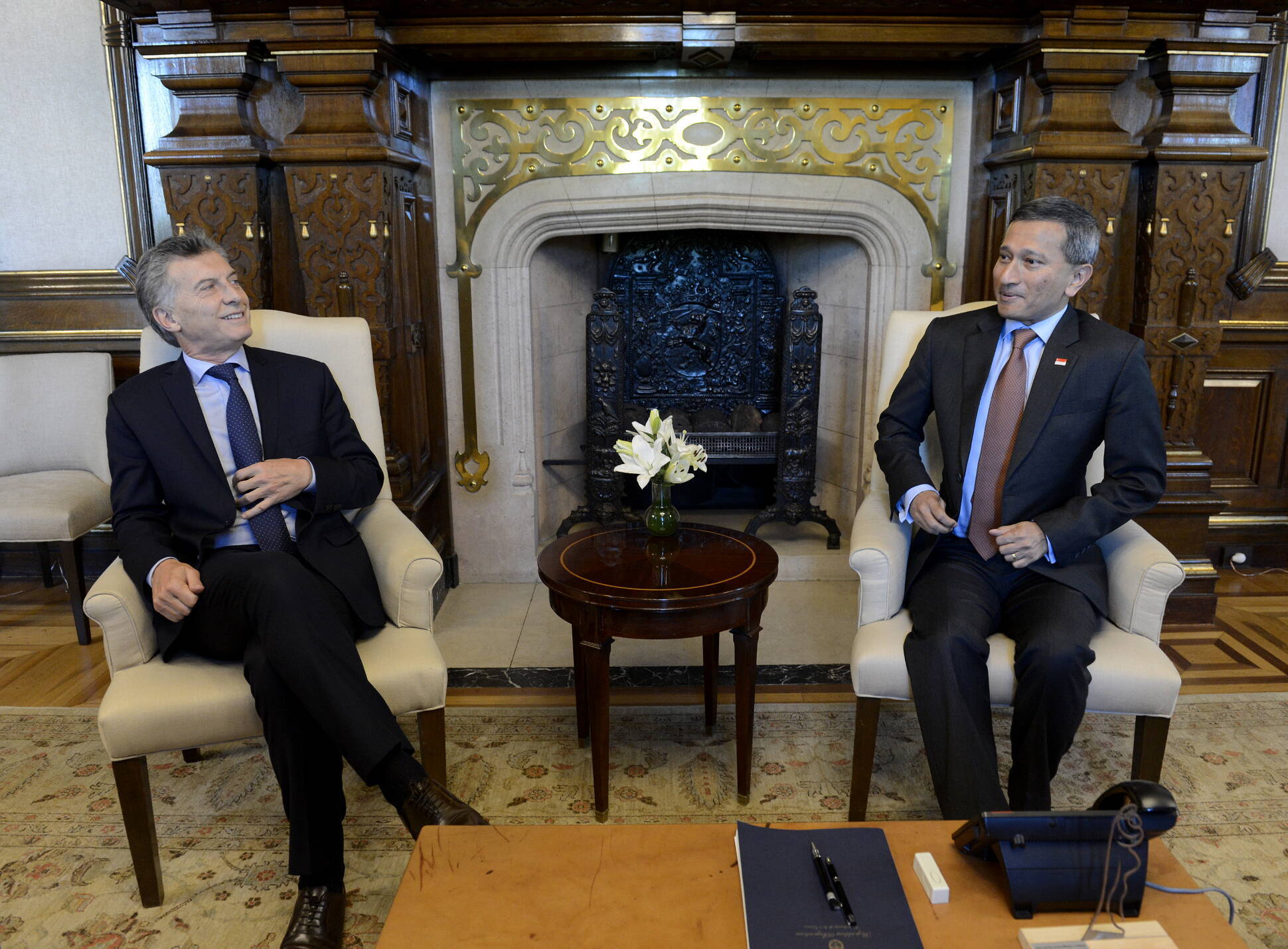 El presidente Mauricio Macri recibió al canciller de Singapur, Vivian Balakrishnan