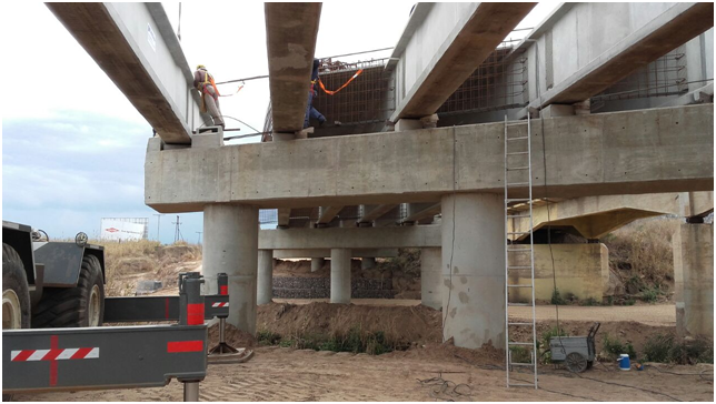 Vialidad construye un nuevo puente sobre la Ruta 35 en Córdoba