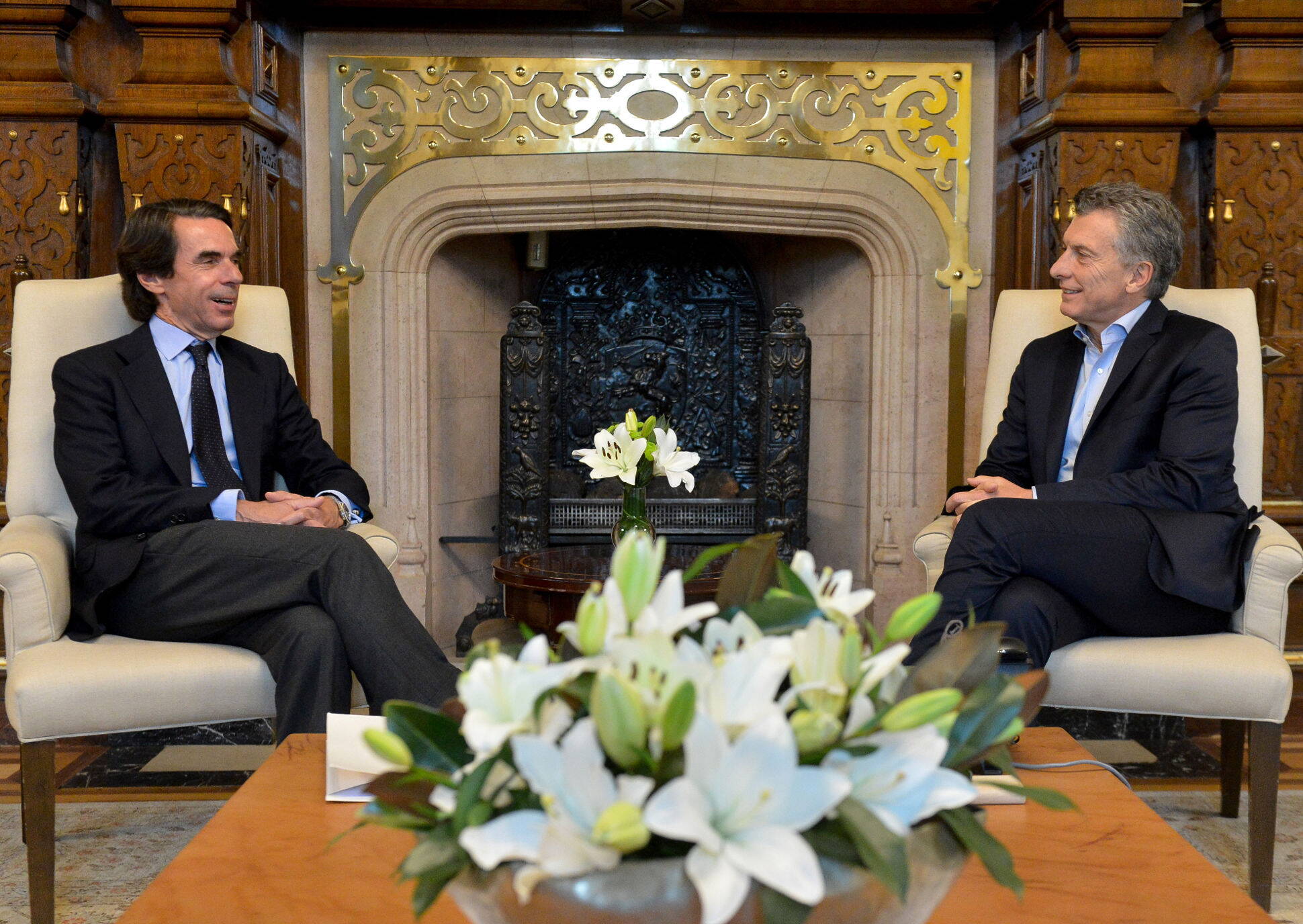 El presidente Mauricio Macri recibió a José María Aznar