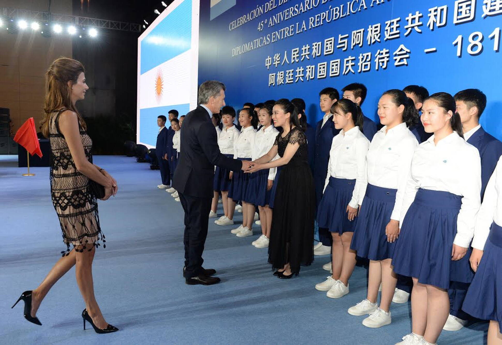 El Presidente y la Primera Dama, en el acto por el 45 aniversario de las relaciones entre la Argentina y China