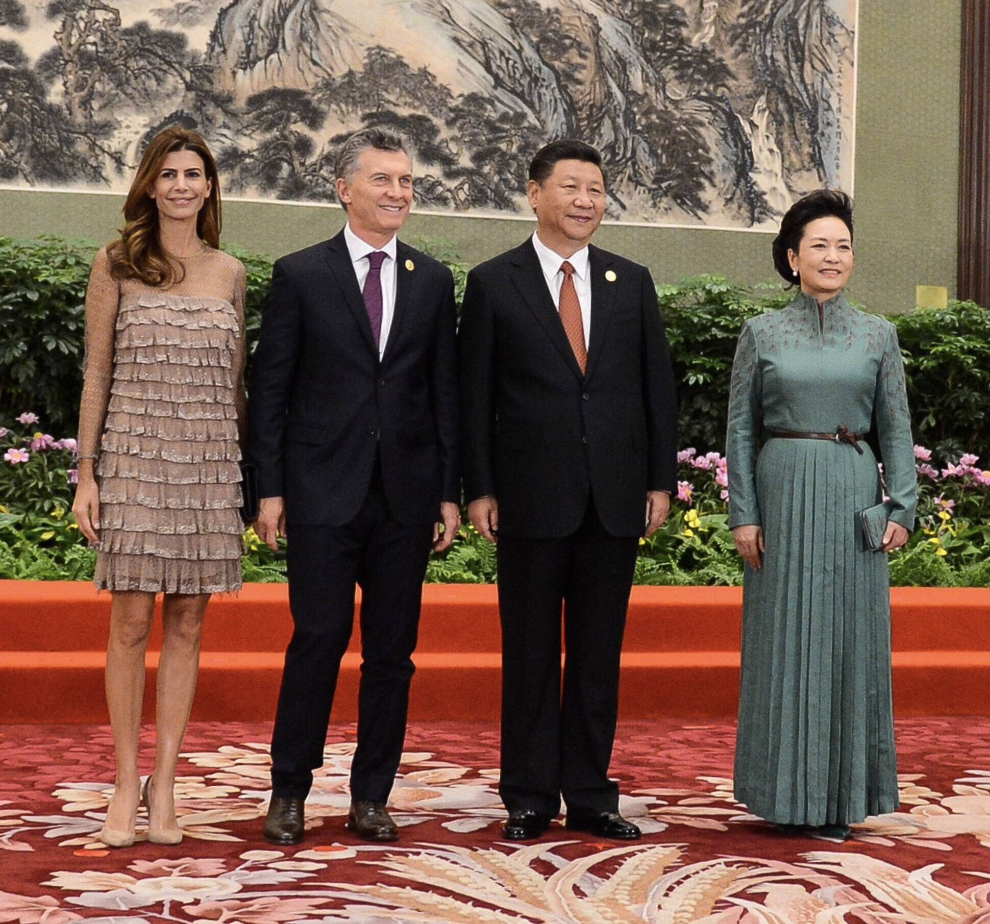La Primera Dama y el Presidente, en la recepción ofrecida por Xi Jinping