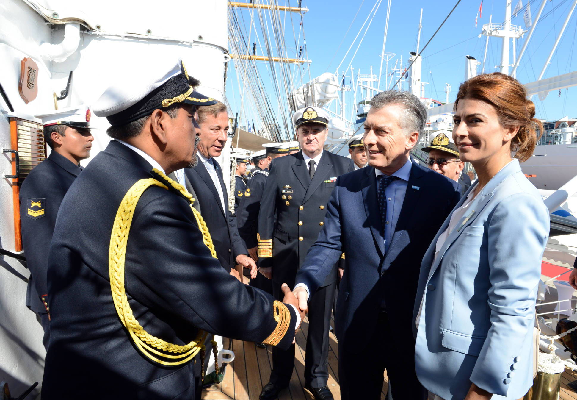 El Presidente celebró el Día de la Independencia a bordo de la Fragata Libertad