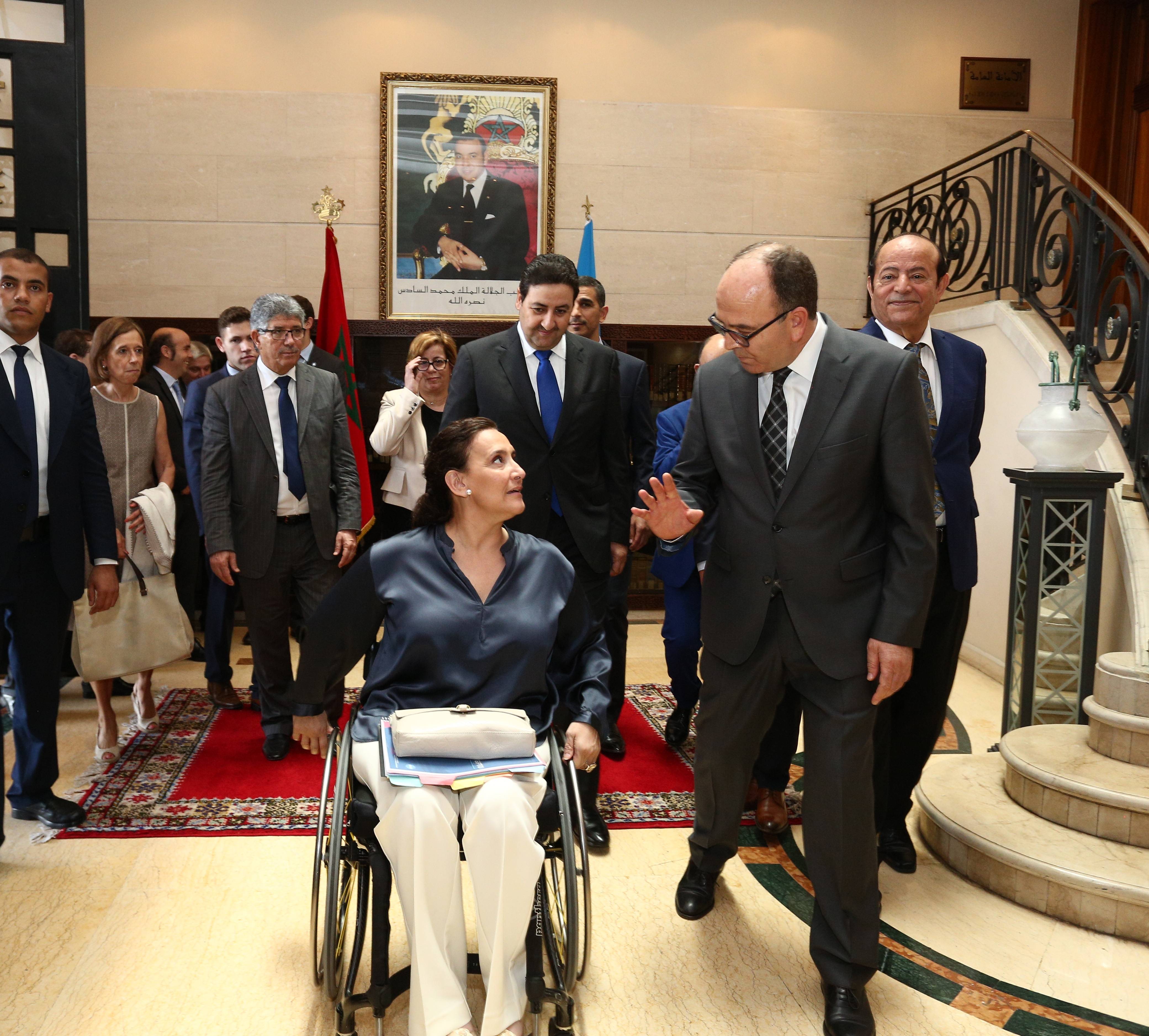 Michetti junto al Presidente de la Cámara de Consejeros de Marruecos