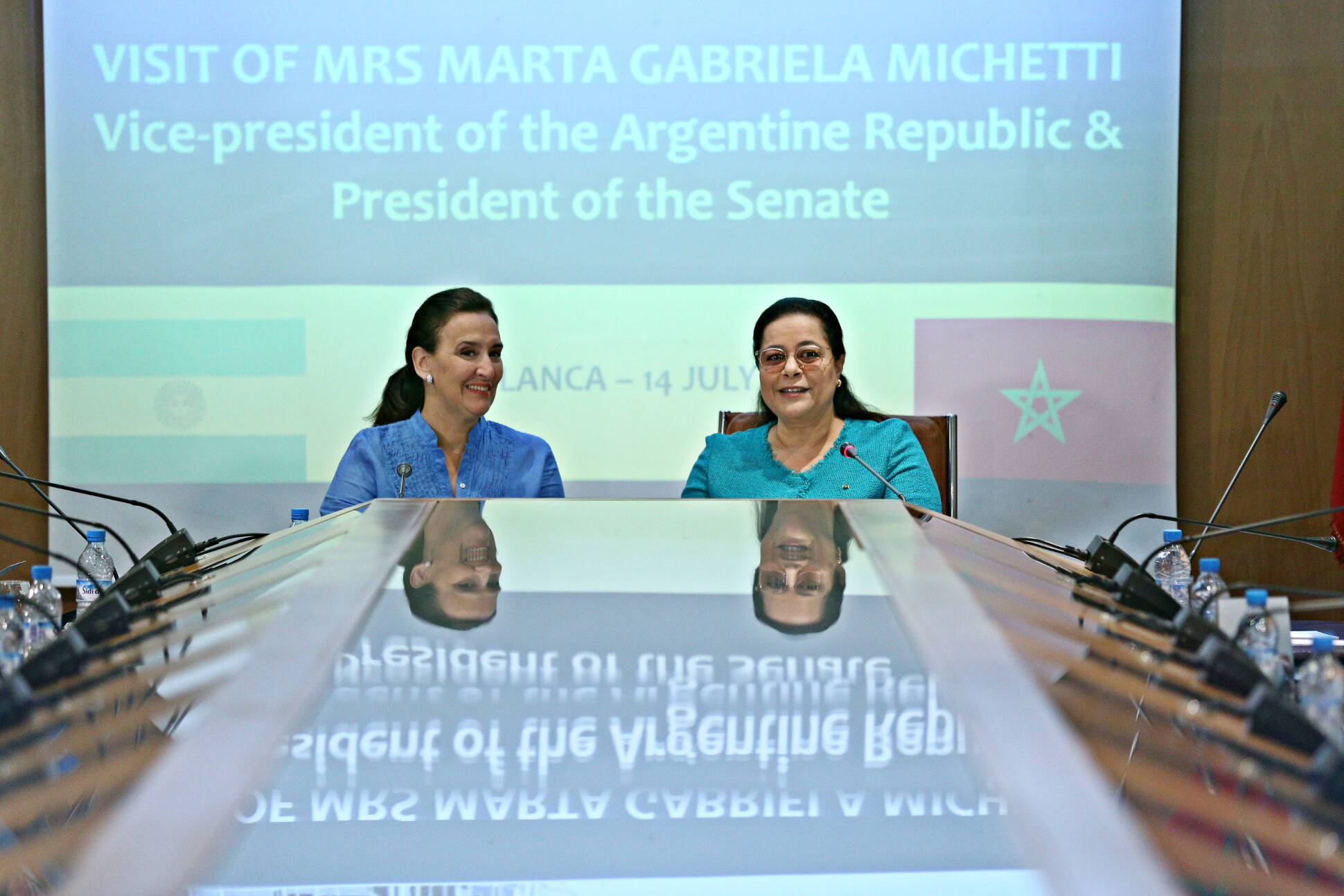 La Vicepresidente junto a la Presidente de la Confederación General de Empresas de Marruecos