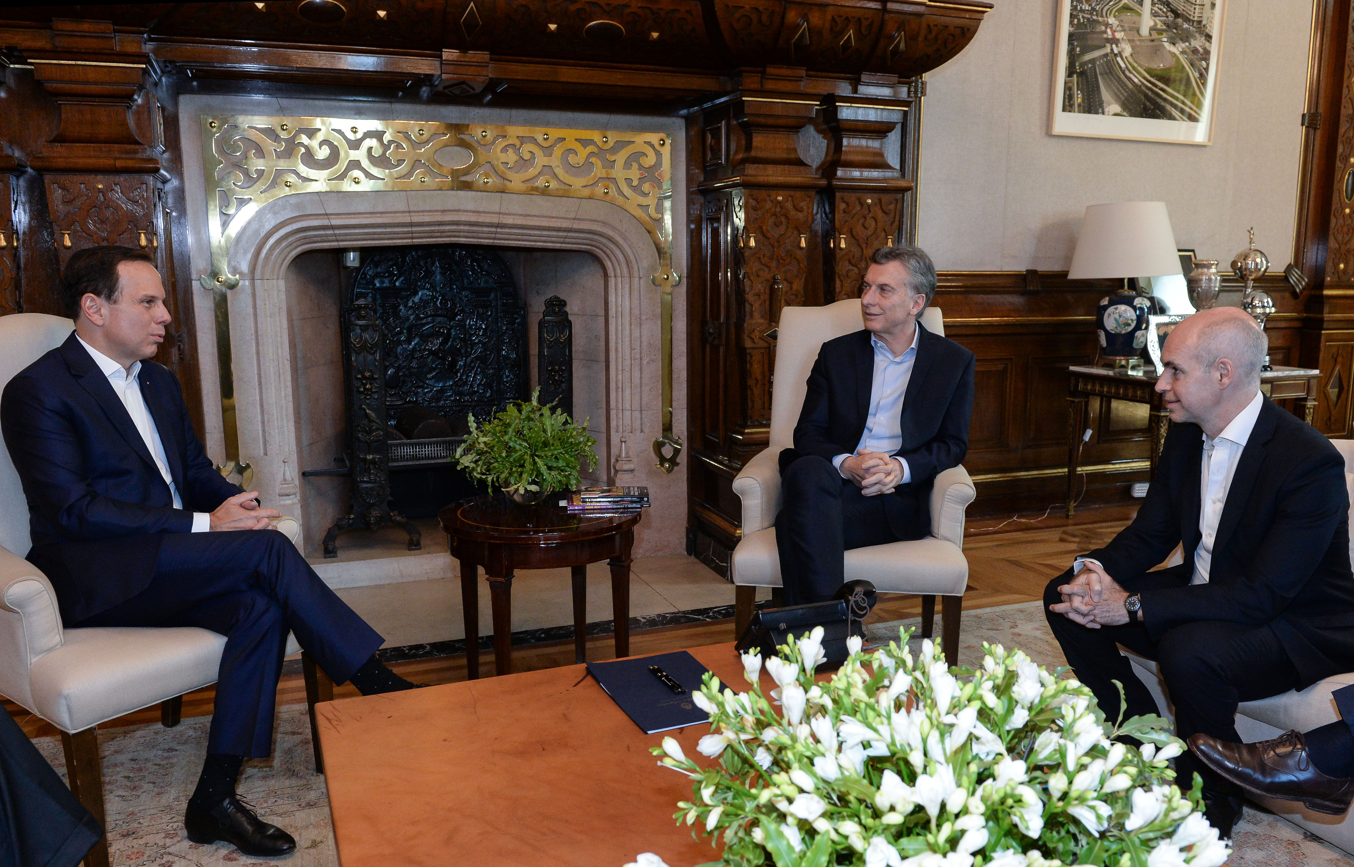 El presidente Mauricio Macri recibió al alcalde de San Pablo