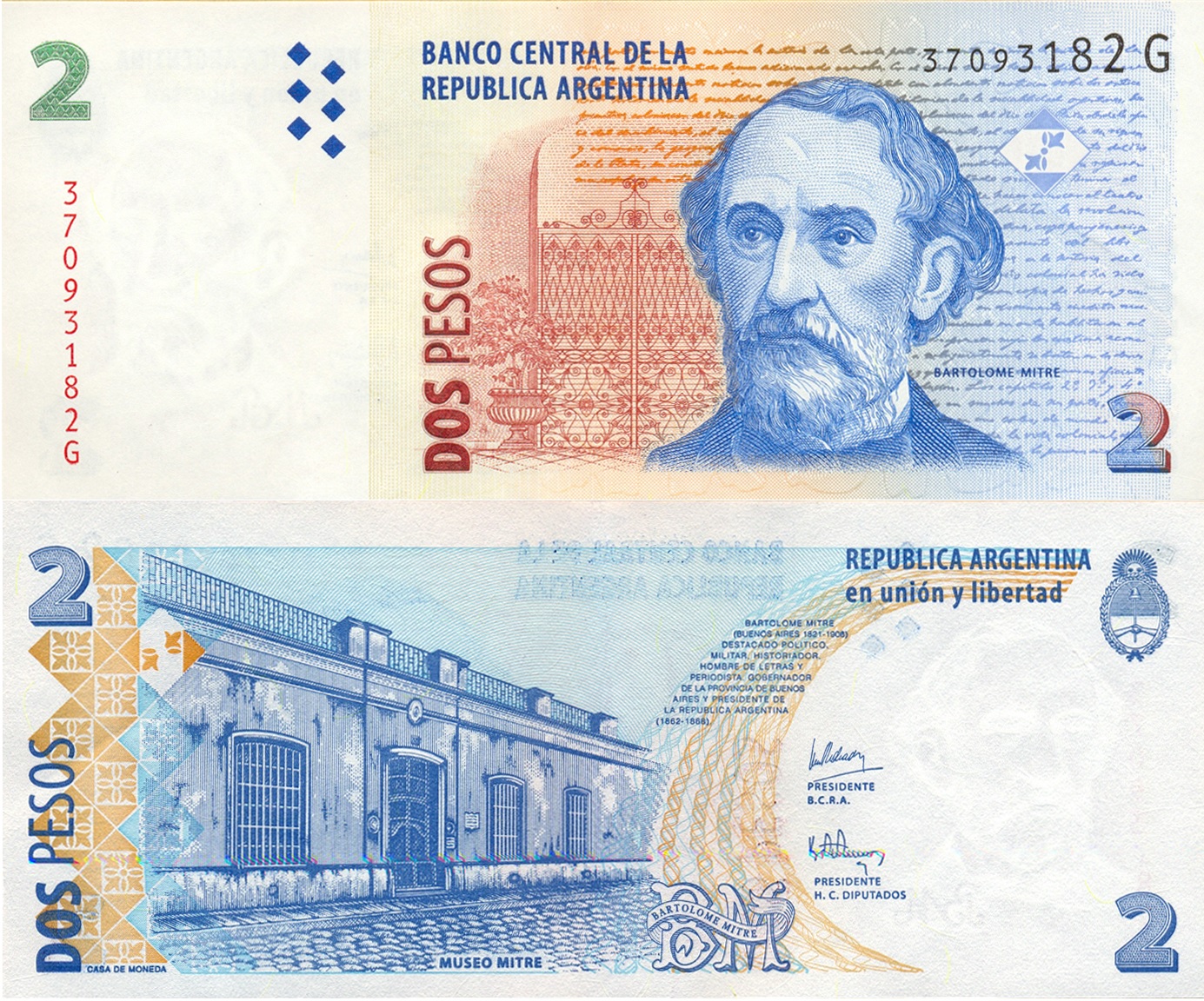 Los billetes de dos pesos saldrán de circulación en mayo de 2018