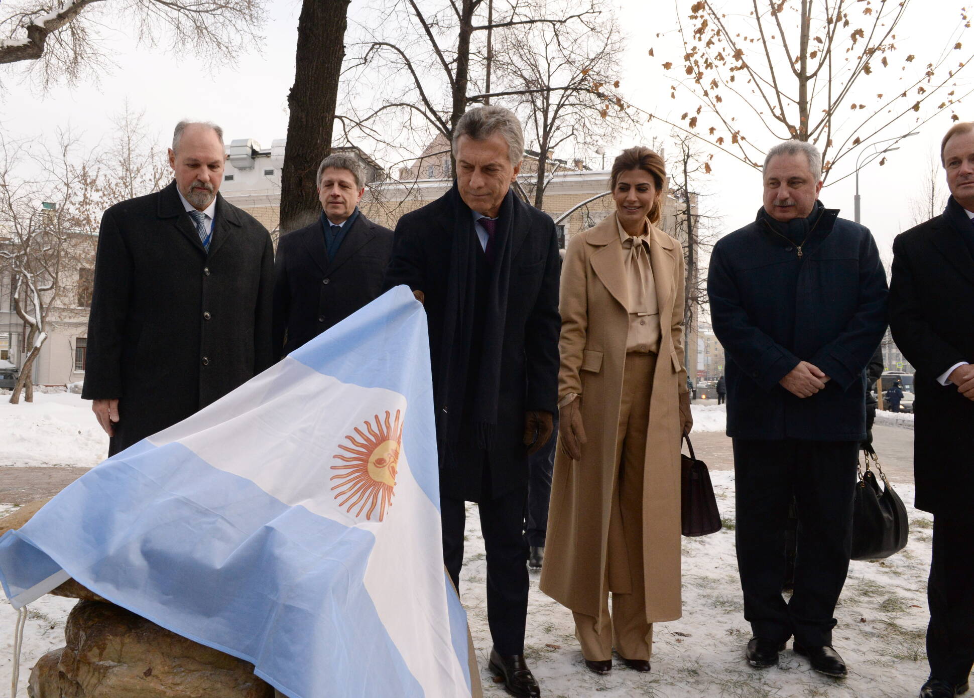 El Presidente y la Primera Dama encabezaron el acto de inauguración de la Plaza Argentina en Moscú