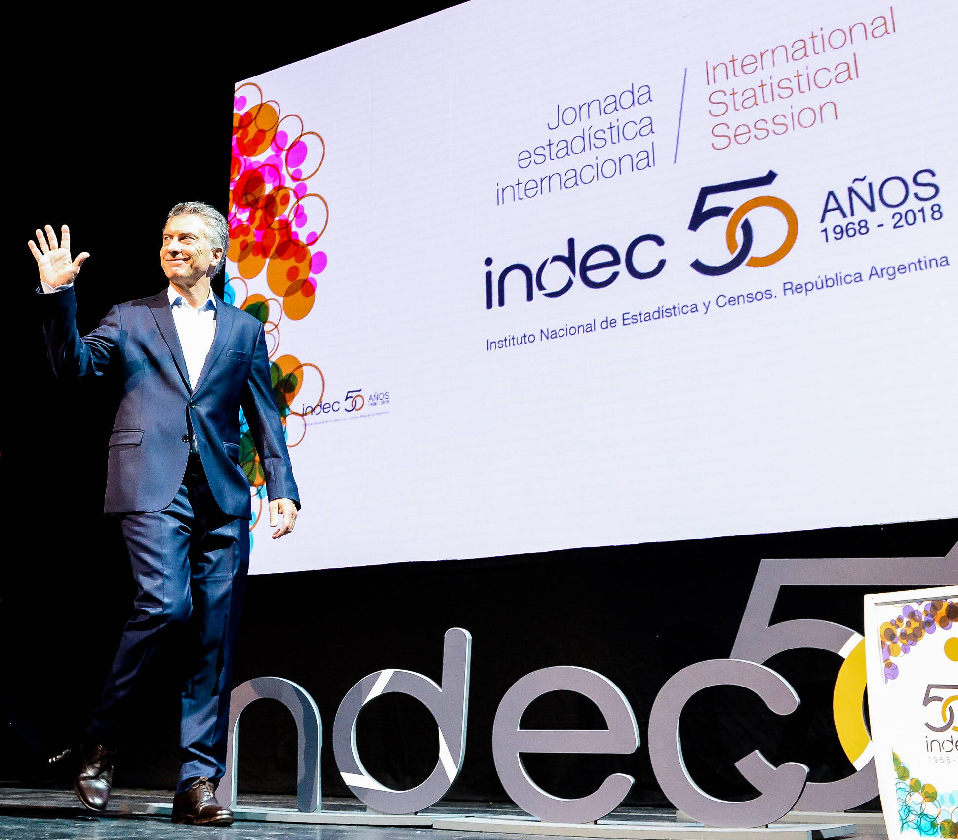 El Presidente encabezó el acto por los 50 años del INDEC