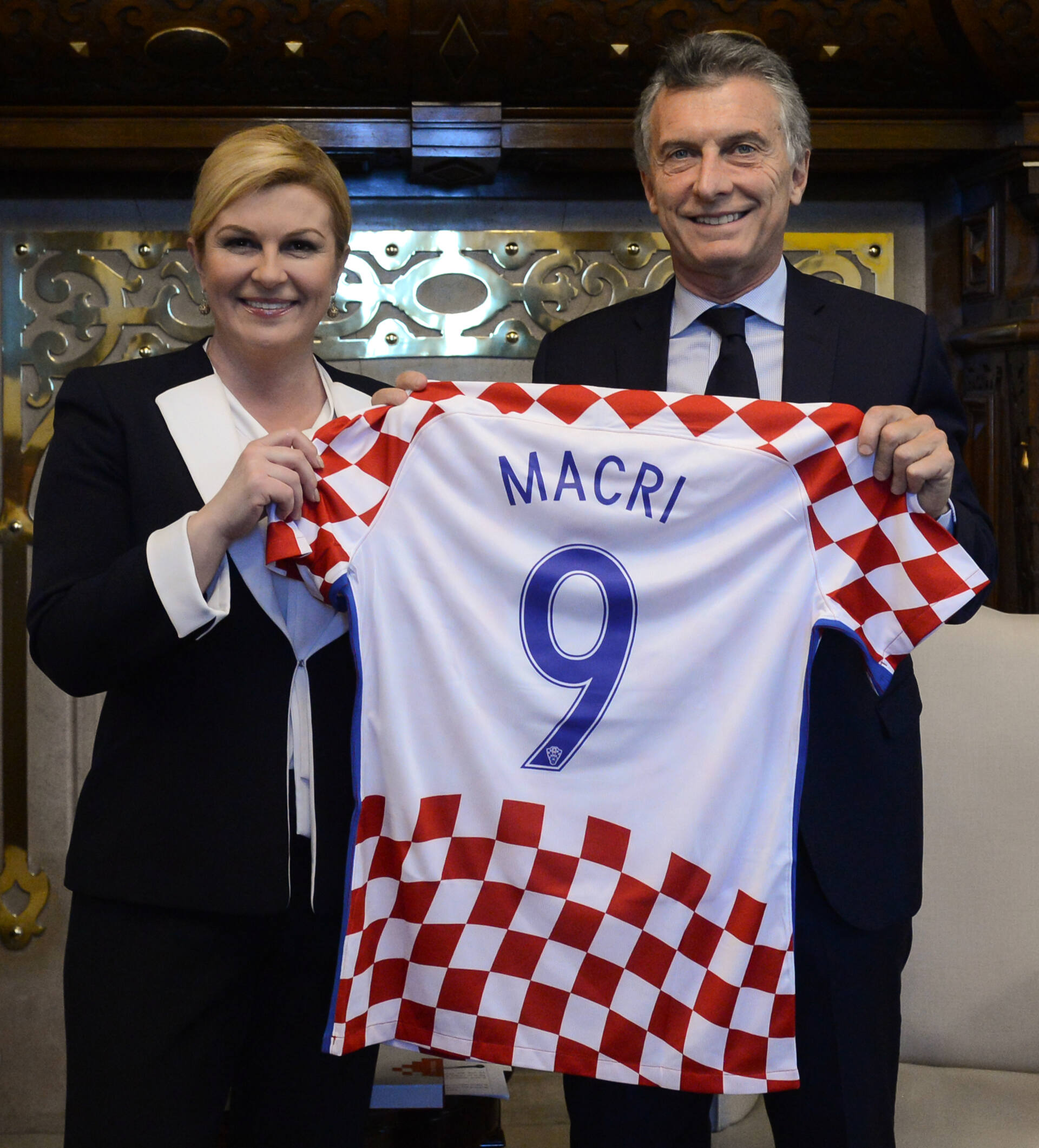 Macri recibió a la presidenta de Croacia