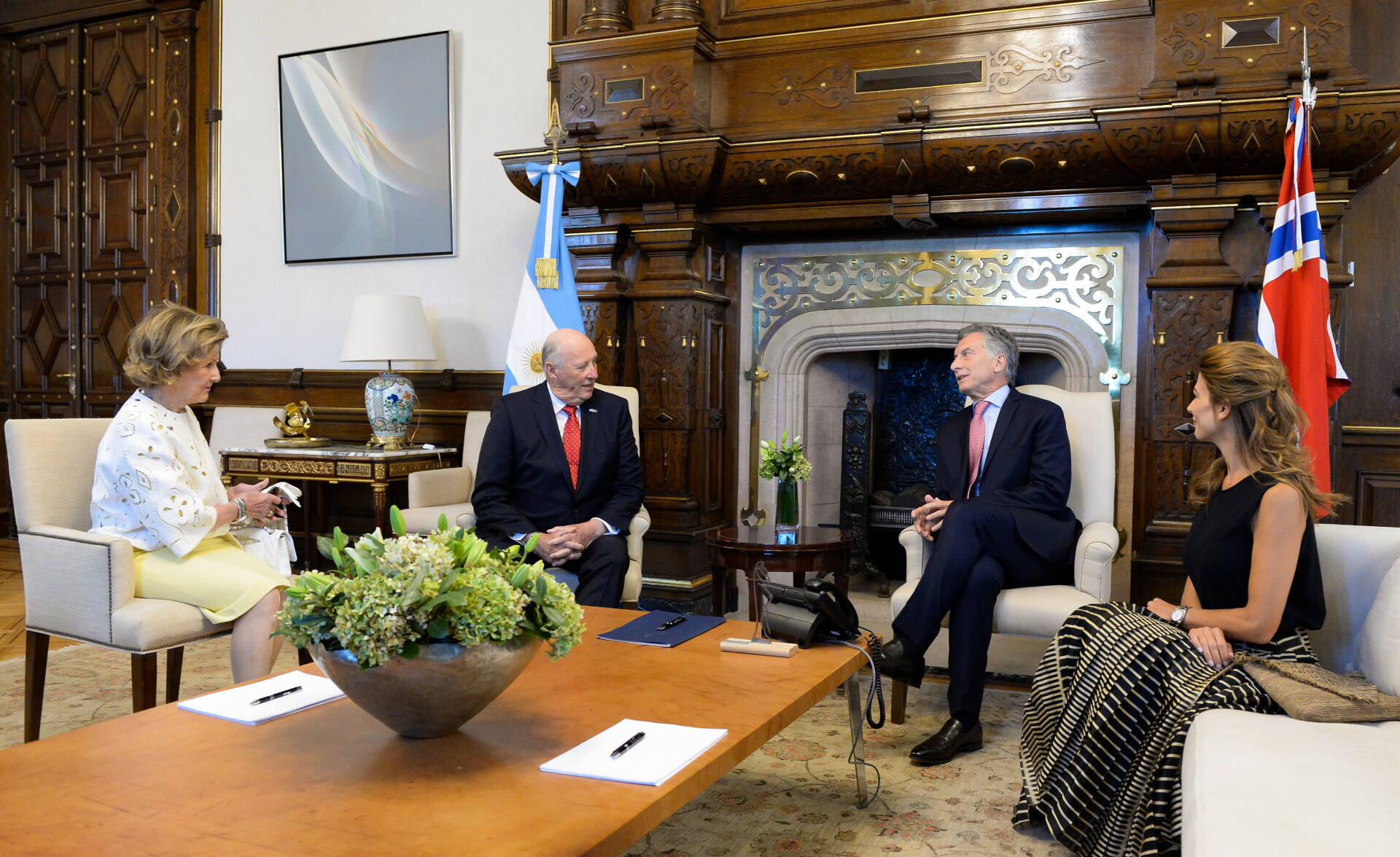 Macri y el rey Harald V abogaron por afianzar la cooperación entre la Argentina y Noruega