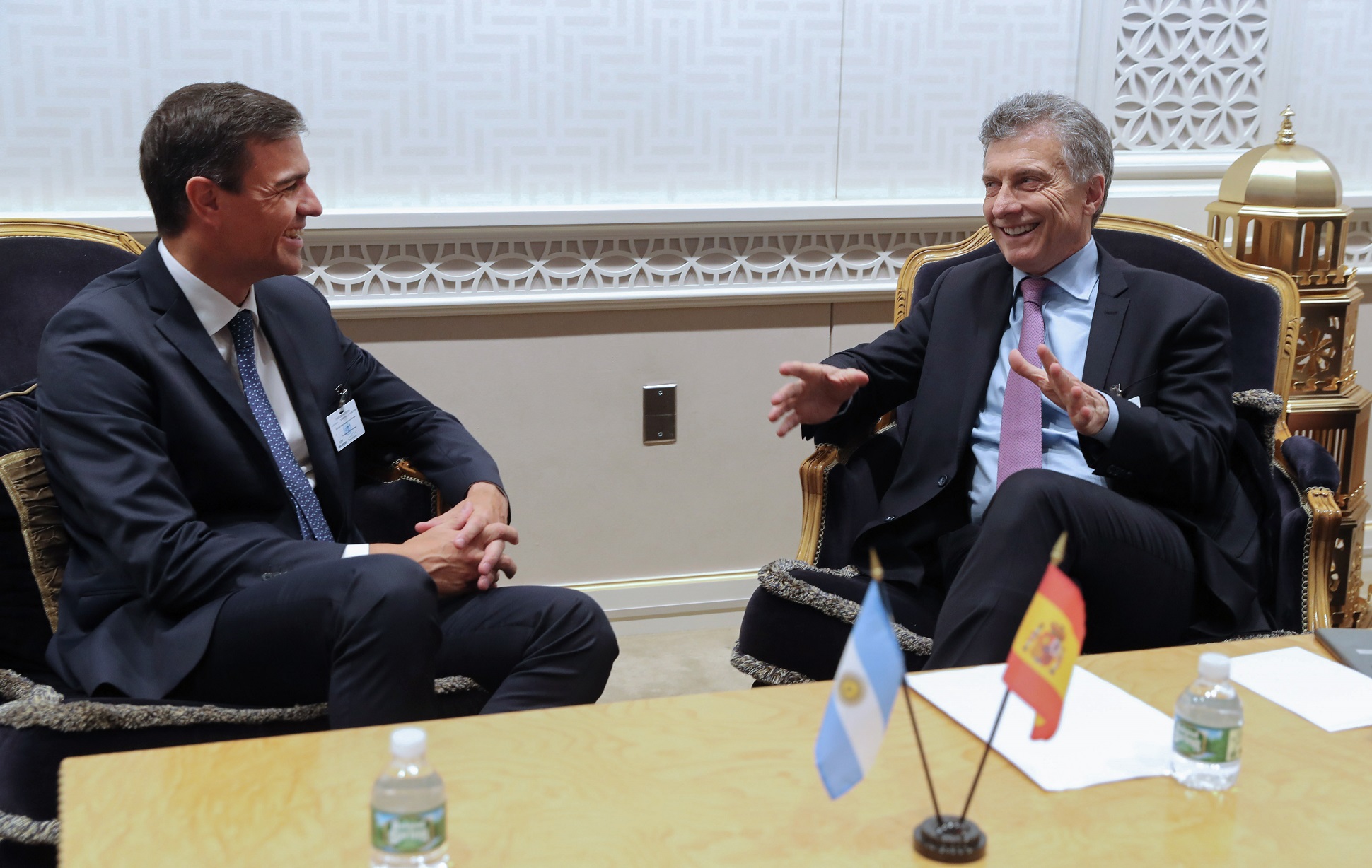 Los presidentes Mauricio Macri y Pedro Sánchez dialogaron sobre el Mercosur y la Unión Europea