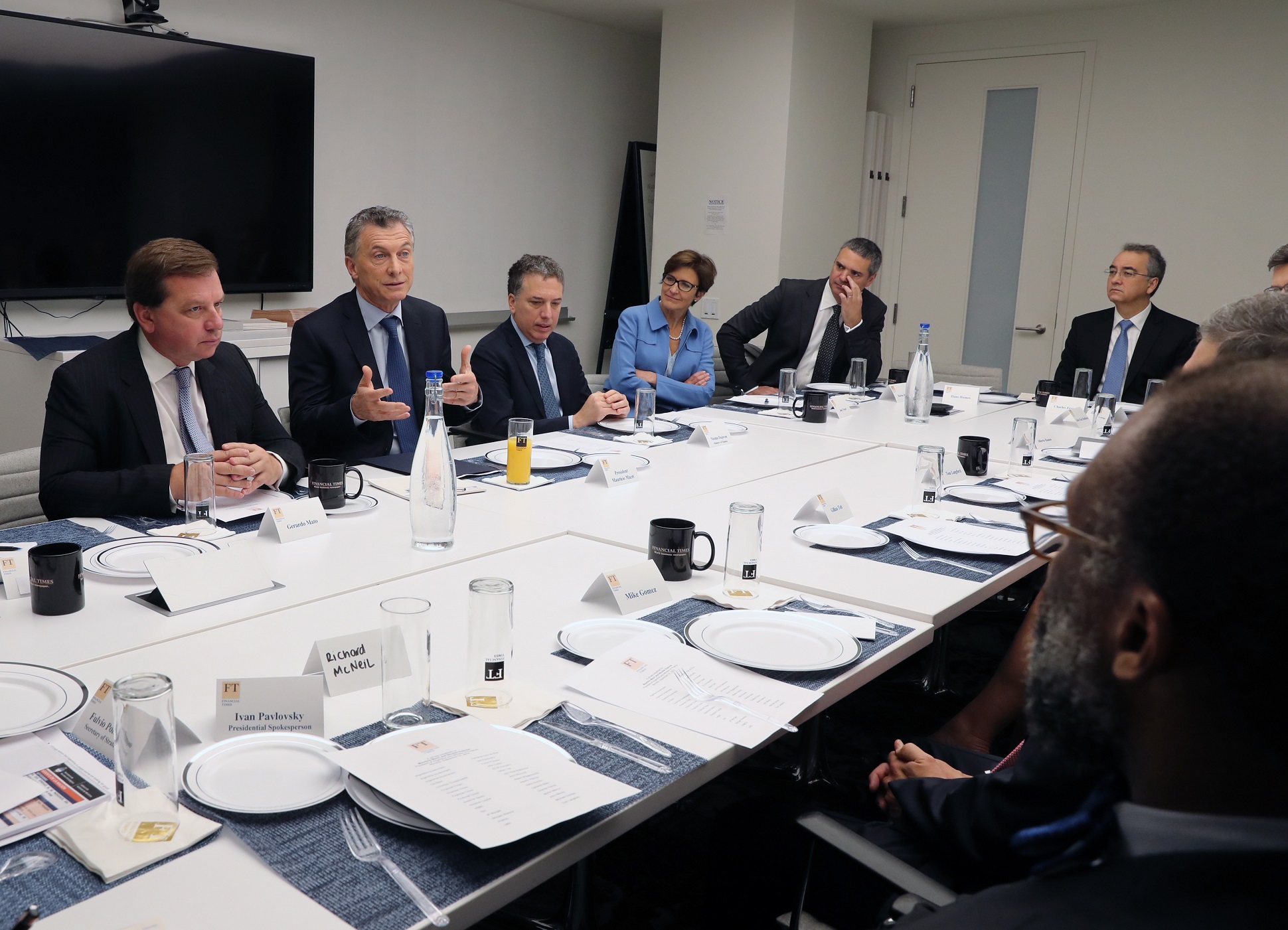 El presidente Macri recibió a un grupo de inversores en Nueva York