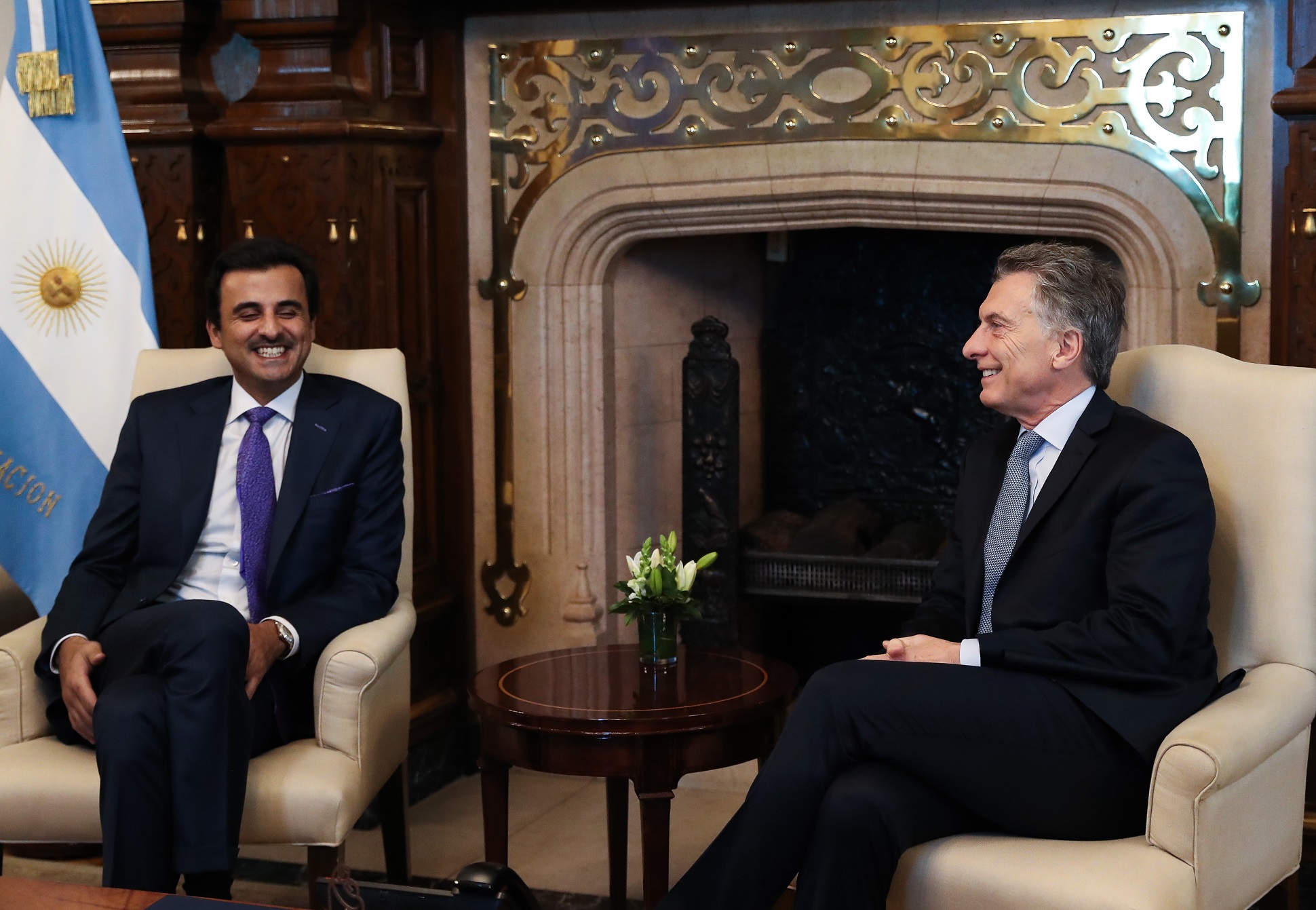 El presidente Macri recibió al Emir del Estado de Qatar, el Jeque Tamin bin Hamad Al Thani