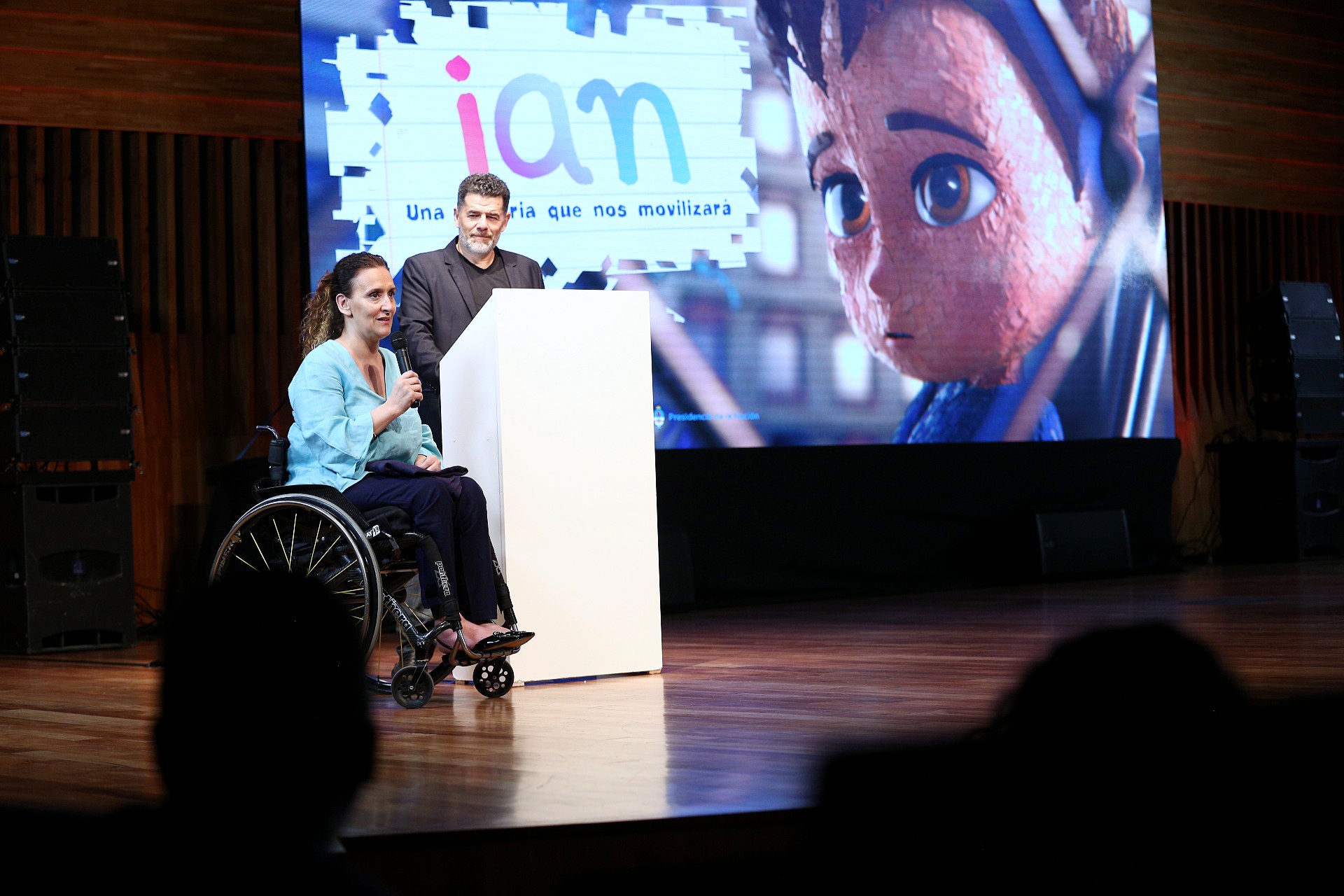 Michetti participó de la presentación de un corto sobre discapacidad dirigido por Campanella 