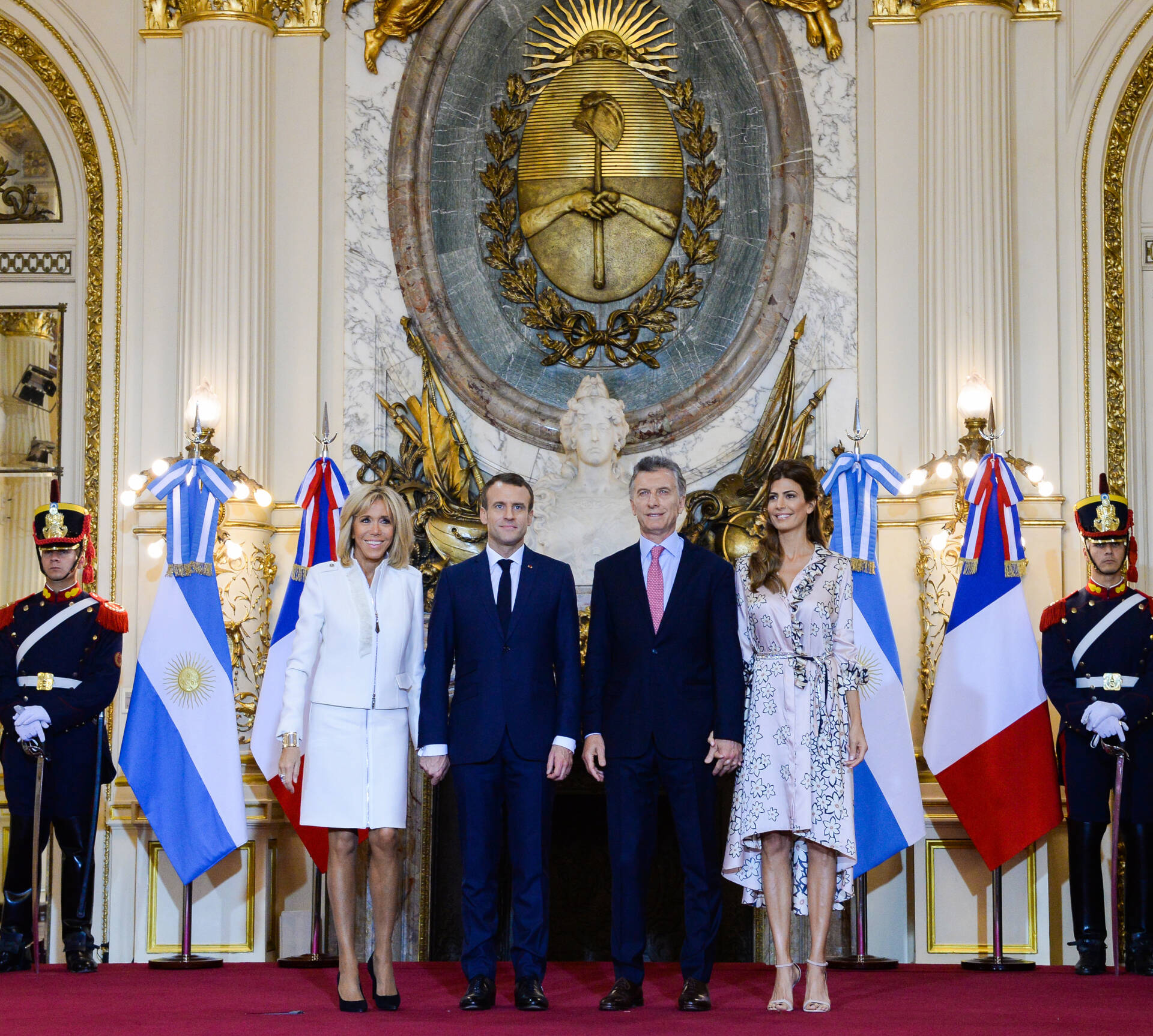 Awada y Macri junto a Emmanuel y Brigitte Macron