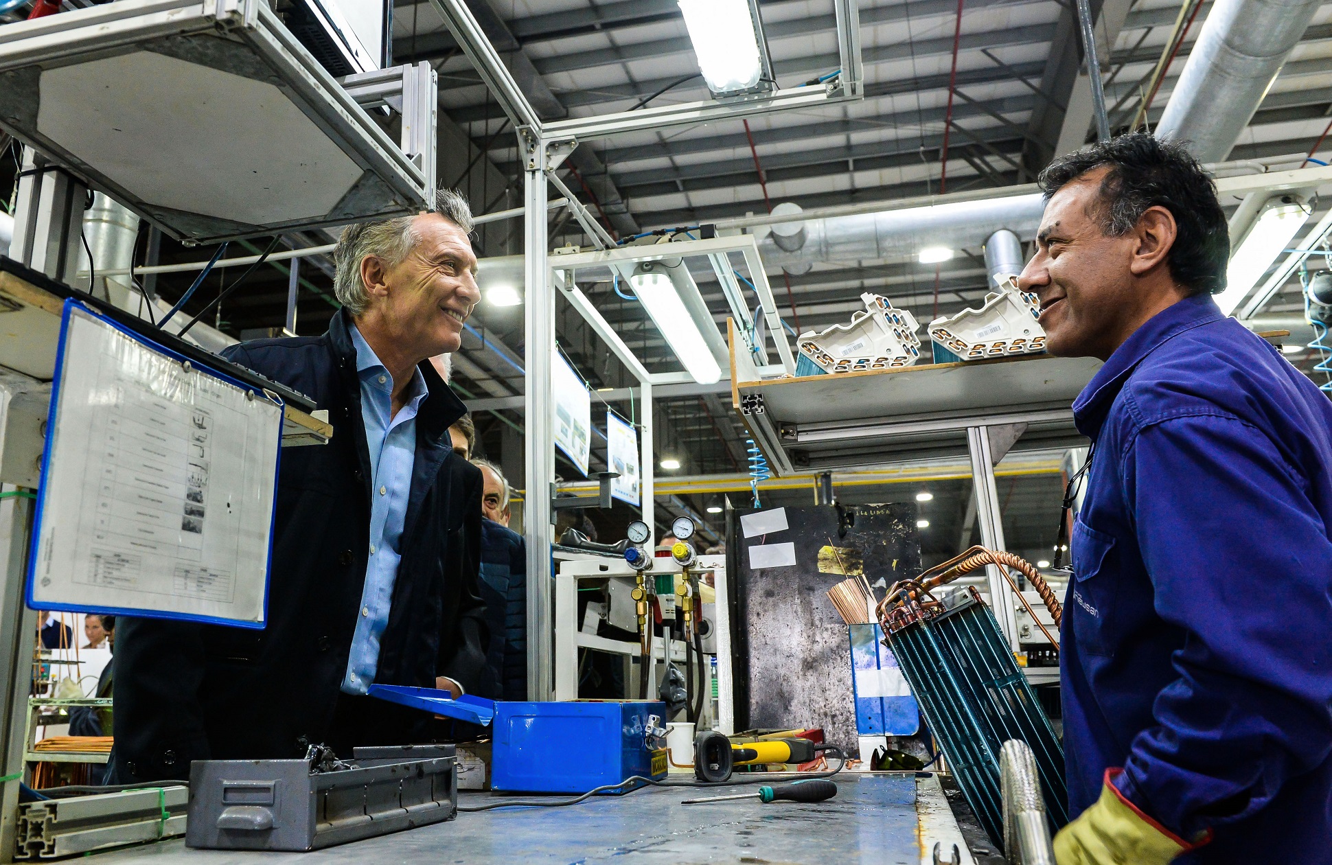 El presidente Macri visitó una planta fueguina de electrónica