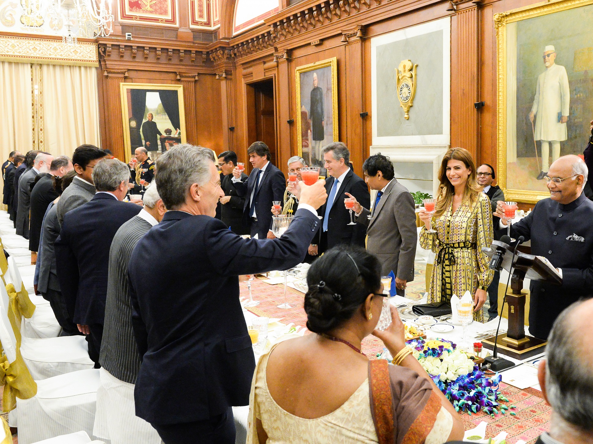 Macri fue recibido por el presidente de India, Ram Nath Kovin