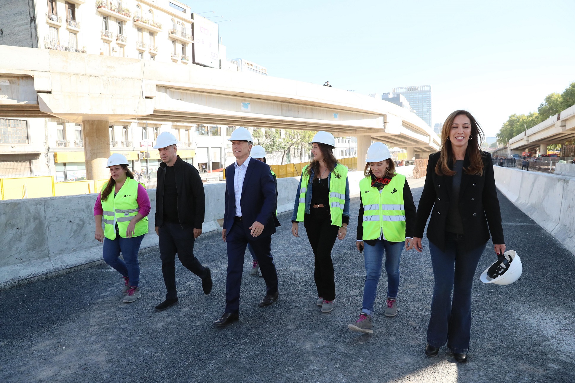 El presidente Mauricio Macri recorrió el Paseo del Bajo