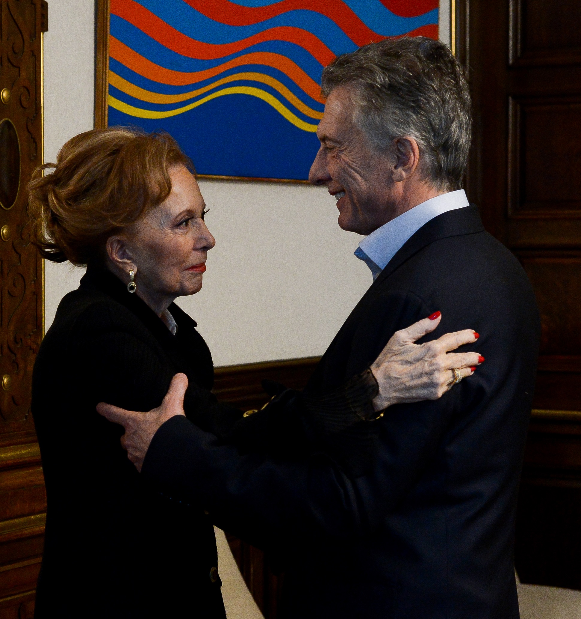 El presidente Macri recibió a Pinky en la Casa Rosada