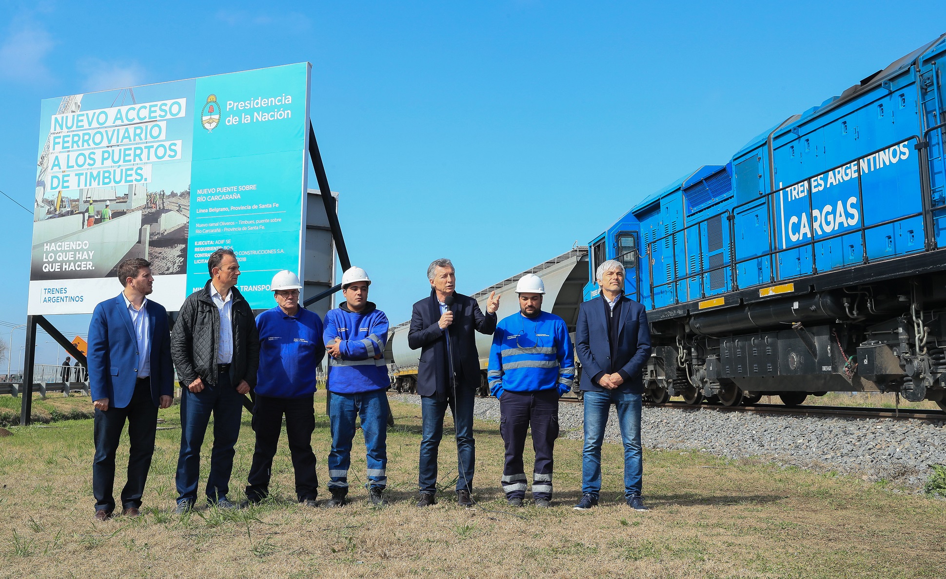 El presidente Macri visitó las obras finalizadas del Belgrano Cargas