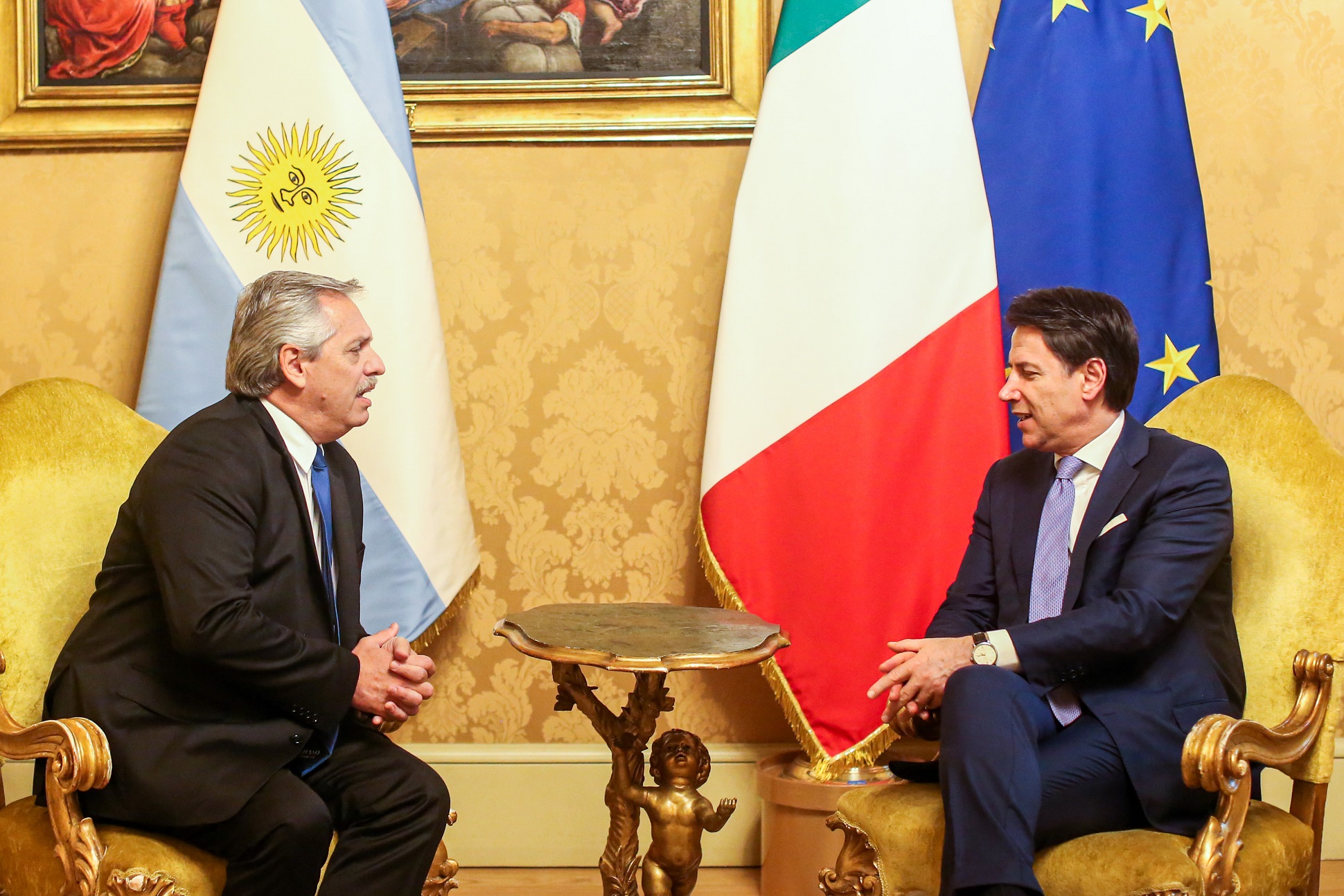 Alberto Fernández se reunió con el presidente del Consejo de Ministros de Italia