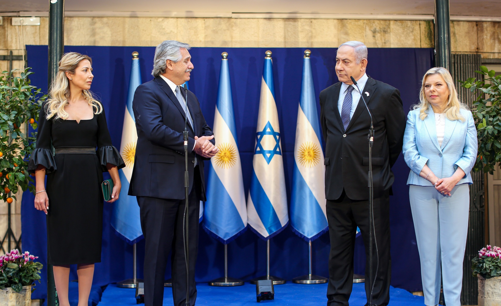 Fernández meets Israeli Prime Minister, Benjamin Netanyahu