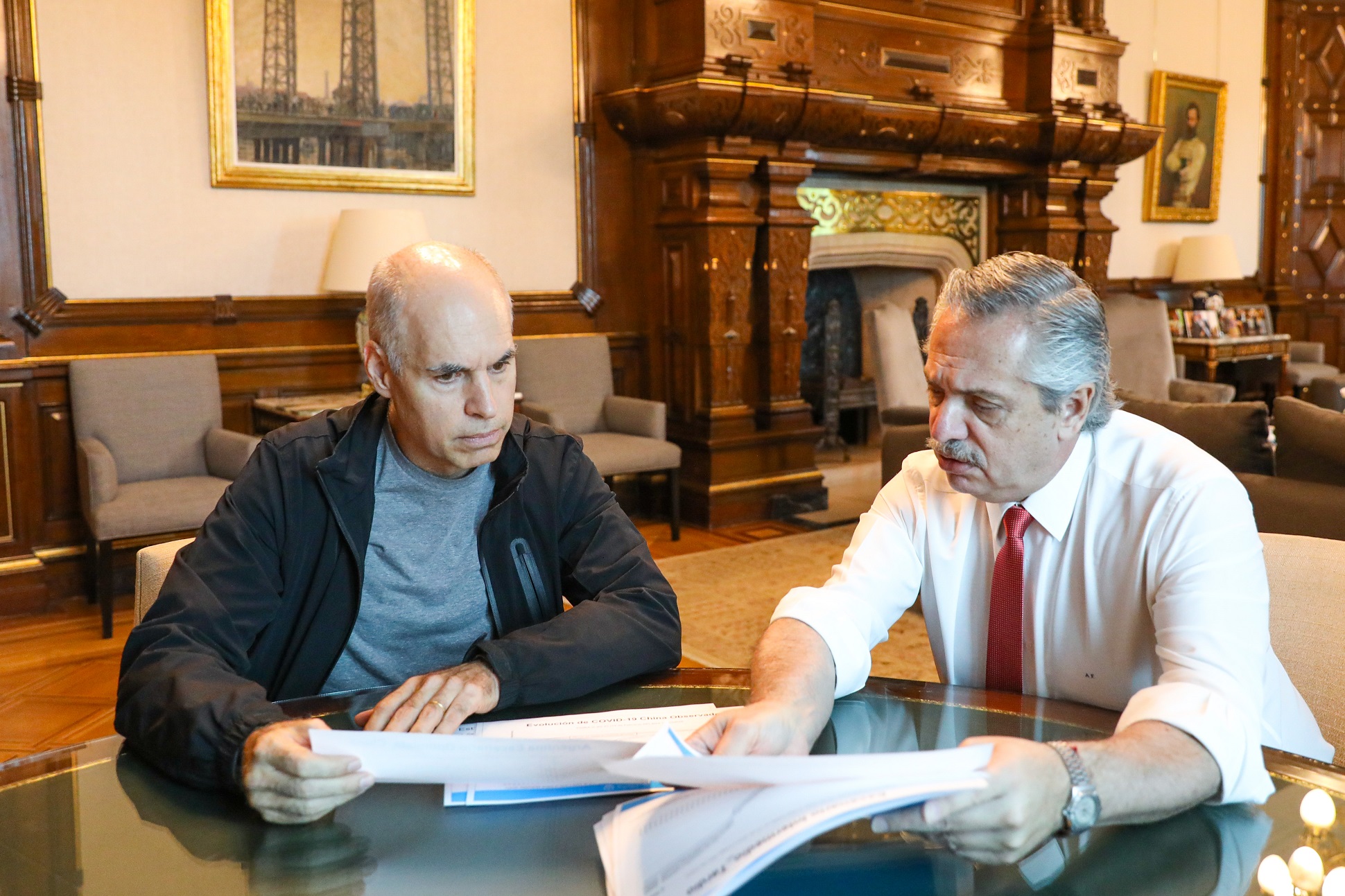 El presidente Alberto Fernández recibió al jefe de Gobierno porteño, Horacio Rodríguez Larreta