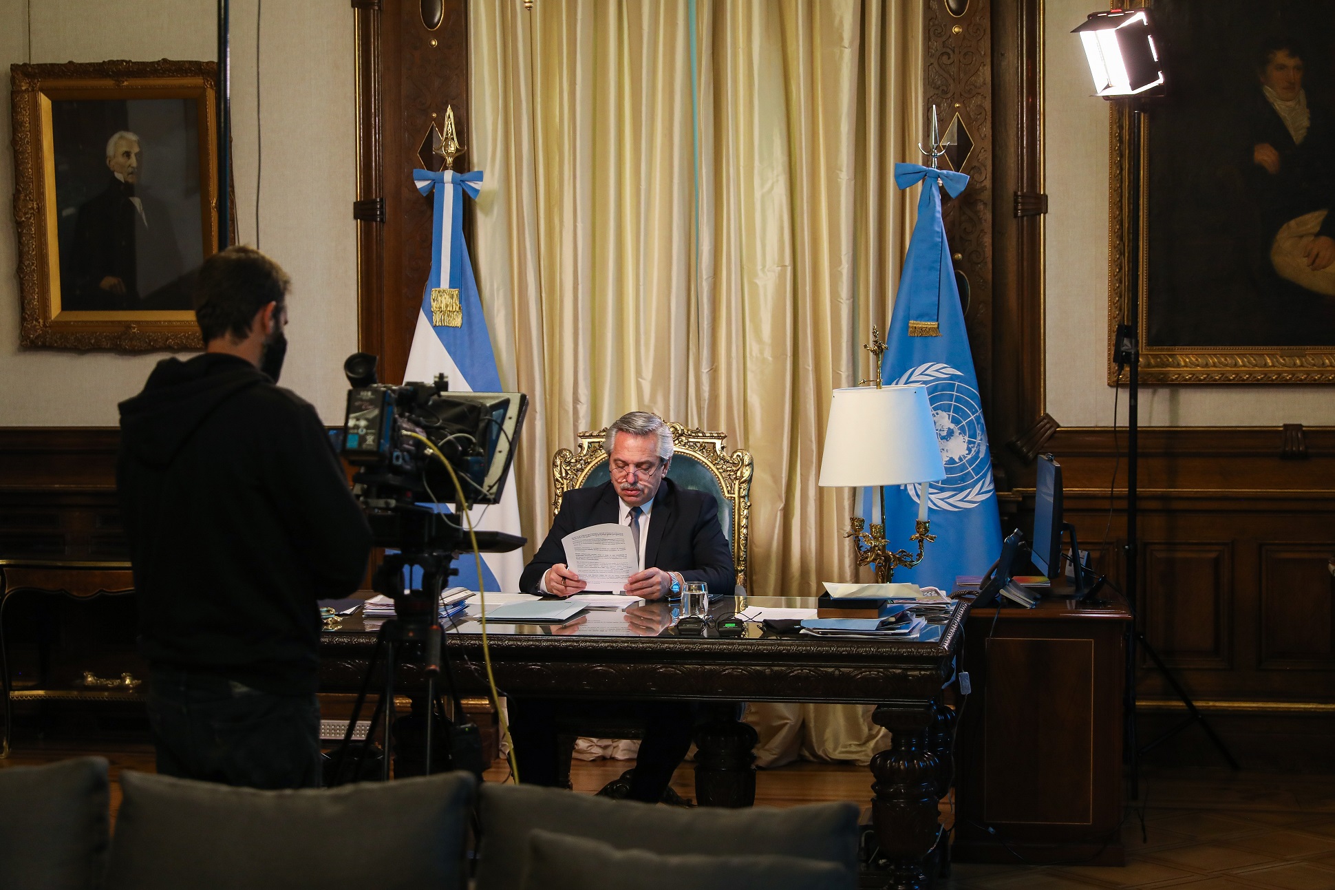 En la ONU, el Presidente convocó al diálogo, la solidaridad y la cooperación mundial para superar la crisis sanitaria y social