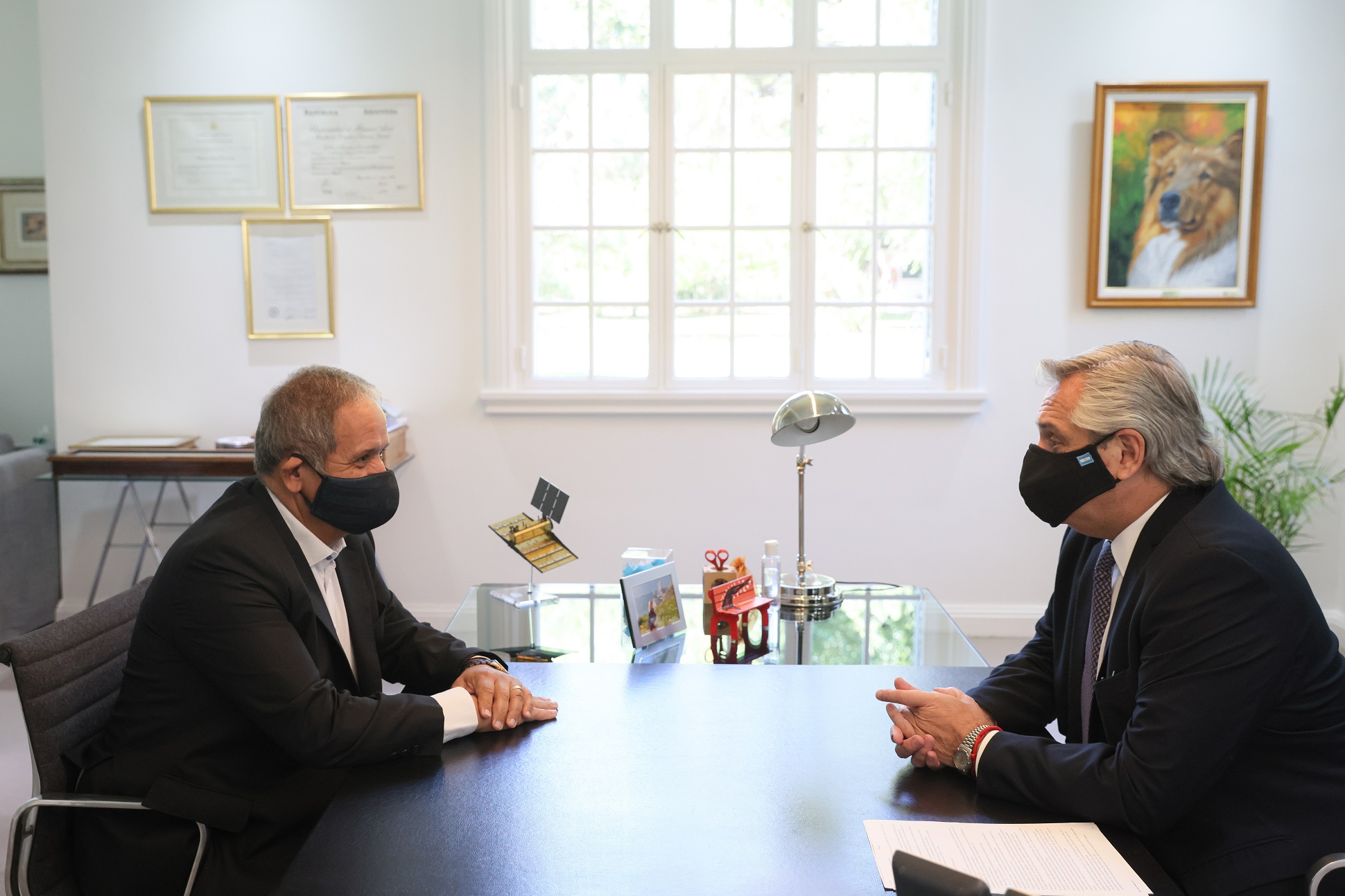 El Presidente se reunió con el secretario general de La Bancaria, Sergio Palazzo