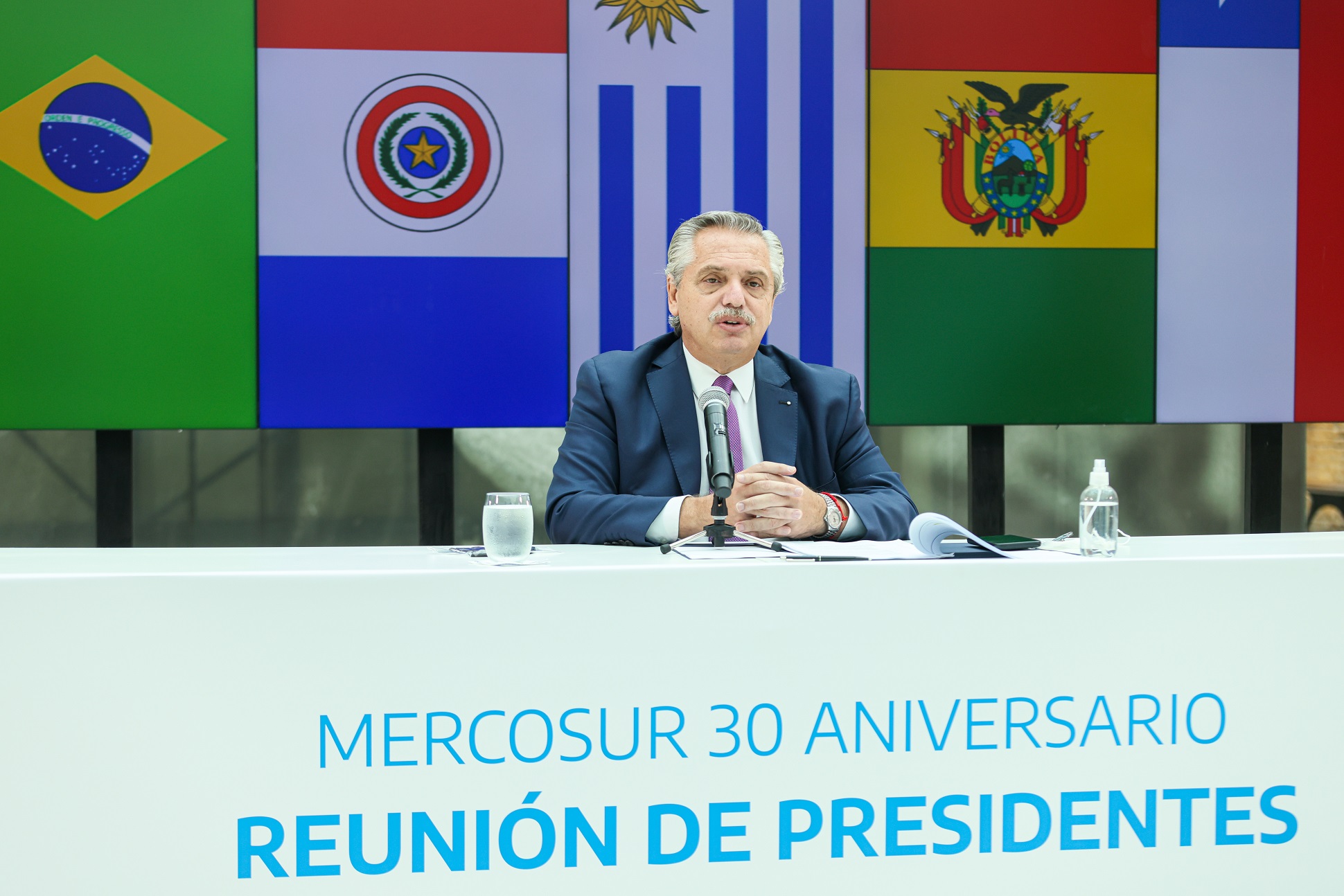 En su 30° aniversario, Alberto Fernández definió al MERCOSUR como una zona de paz, diálogo y cooperación