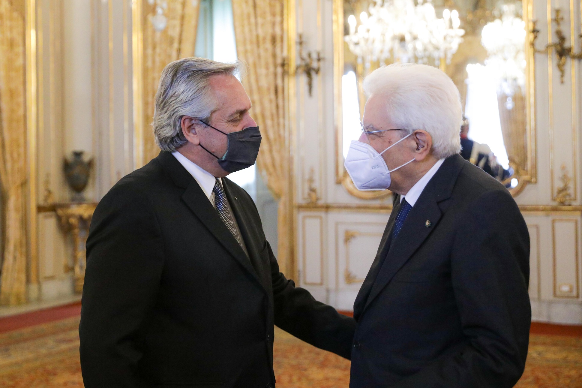 El presidente Alberto Fernández se reunió con su par de Italia Sergio Mattarella en el Palacio del Quirinal