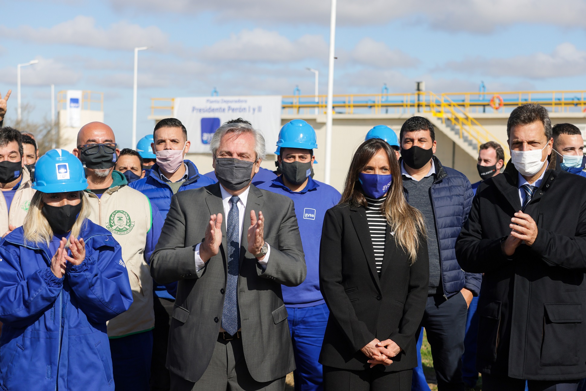 El Presidente inauguró una planta depuradora de AYSA para 30 mil vecinos del partido bonaerense de Presidente Perón