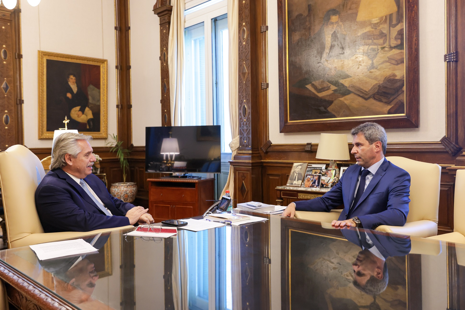 El presidente se reunió con el gobernador de San Juan, Sergio Uñac