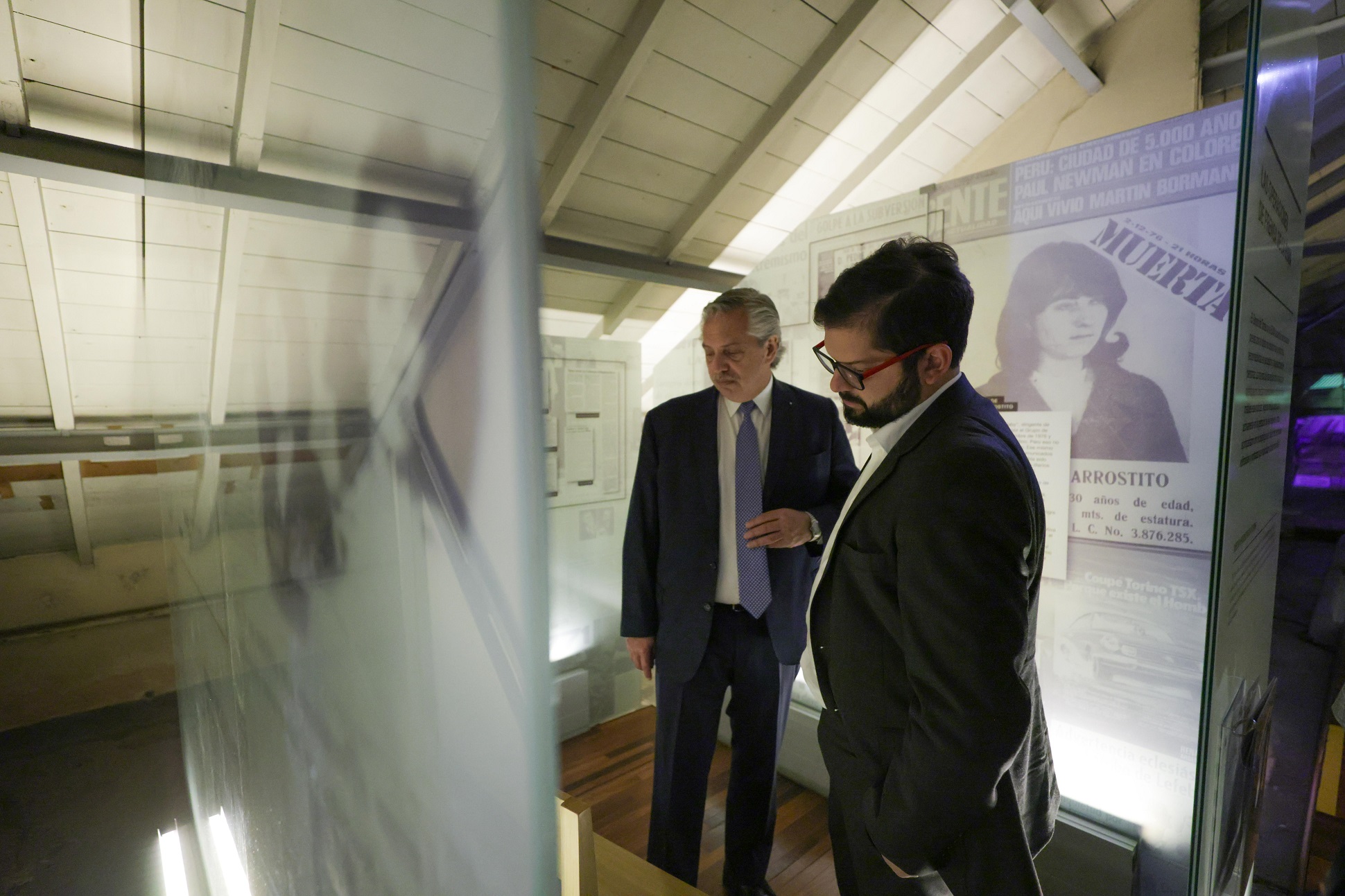 Alberto Fernández y Gabriel Boric realizaron una visita al Museo Sitio de Memoria ESMA