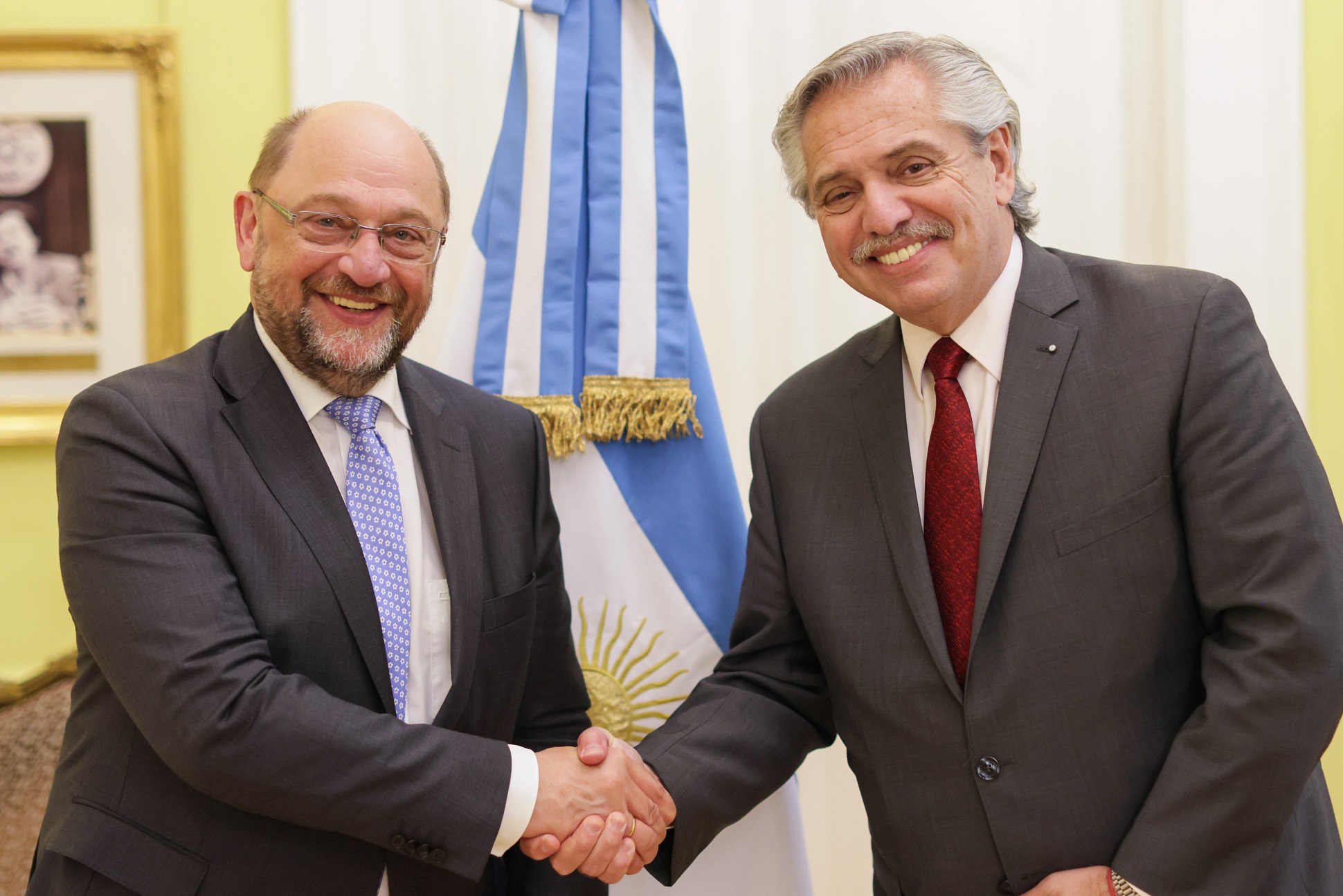 Alberto Fern&aacute;ndez se reuni&oacute; con Martin Schulz, titular de la Fundaci&oacute;n Friedrich Ebert