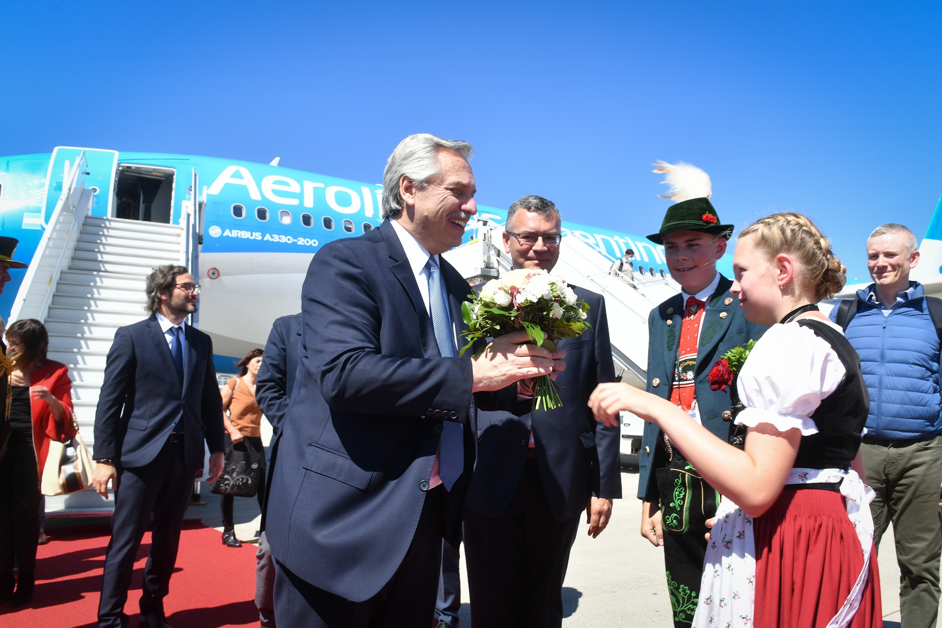 El presidente Alberto Fernández llegó a Alemania para participar de la cumbre del G7