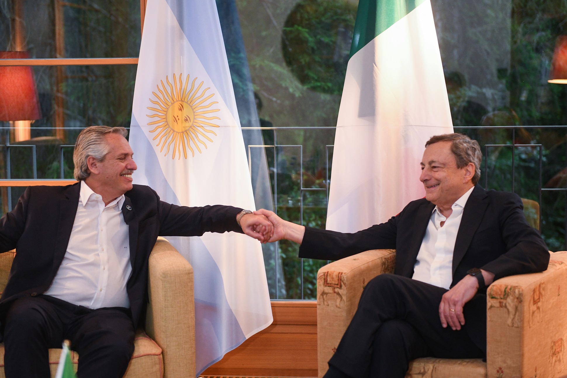 Alberto Fernández se reunió con el presidente del Consejo de Ministros de Italia, Mario Draghi