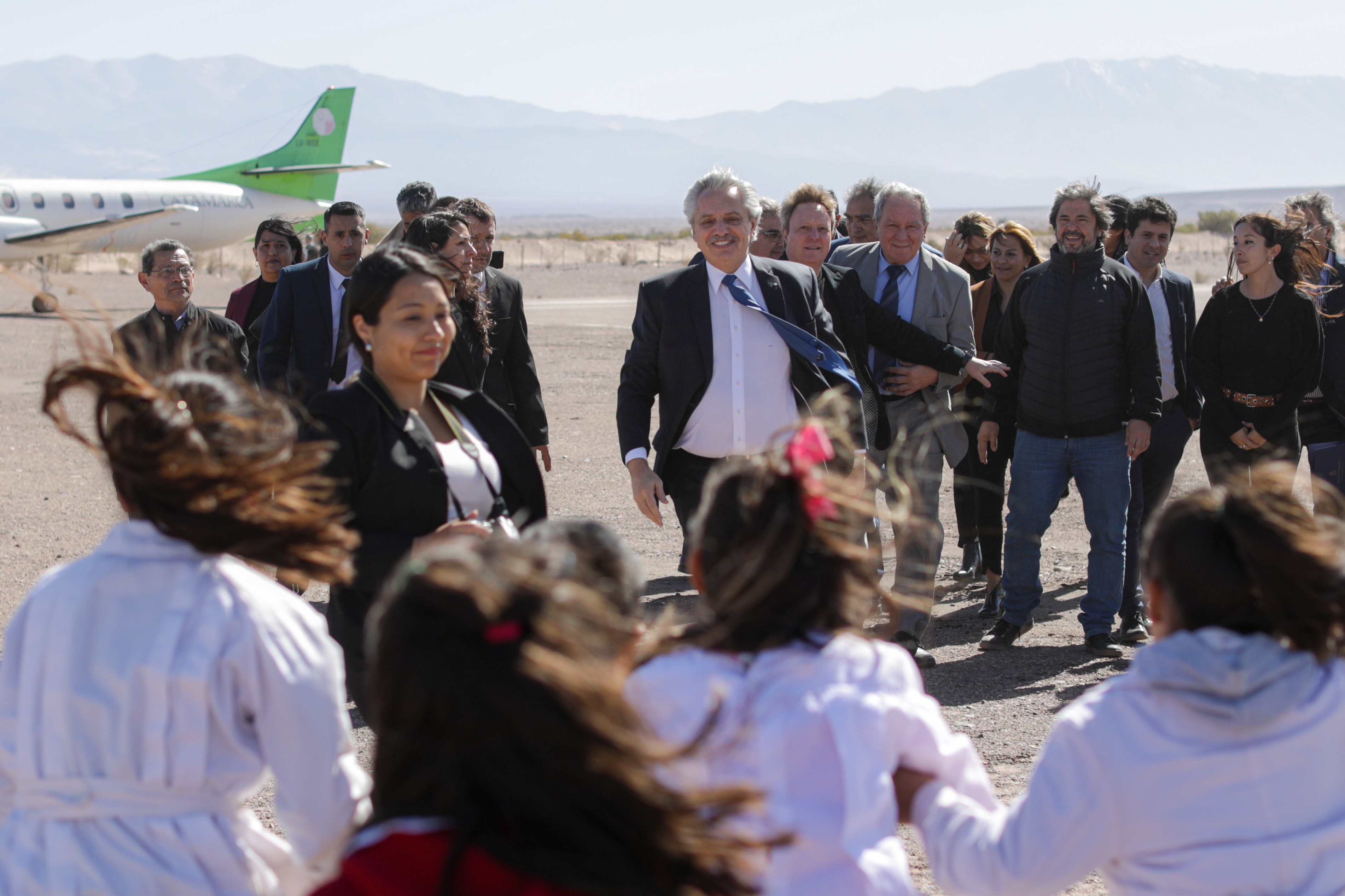 El presidente recorrió el proyecto minero de litio Tres Quebradas en Catamarca