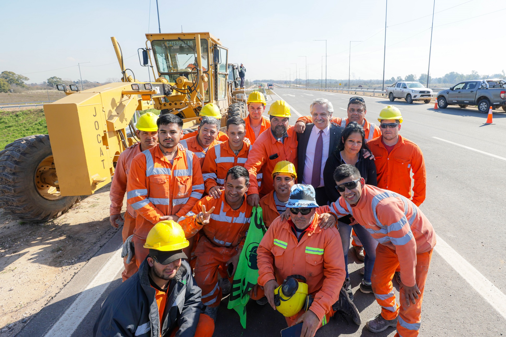 El presidente recorrió las obras de la autopista Presidente Perón y de la Universidad de José C. Paz