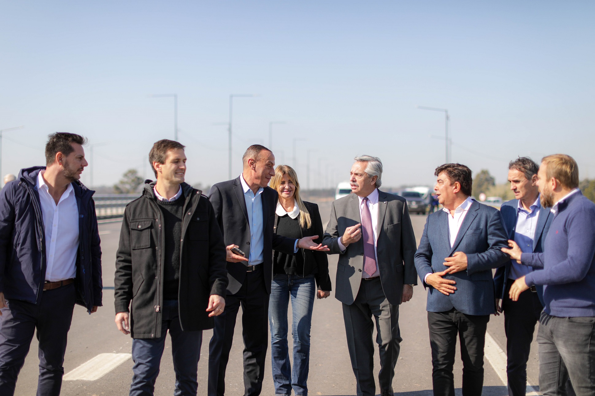 El presidente recorrió las obras de la autopista Presidente Perón y de la Universidad de José C. Paz