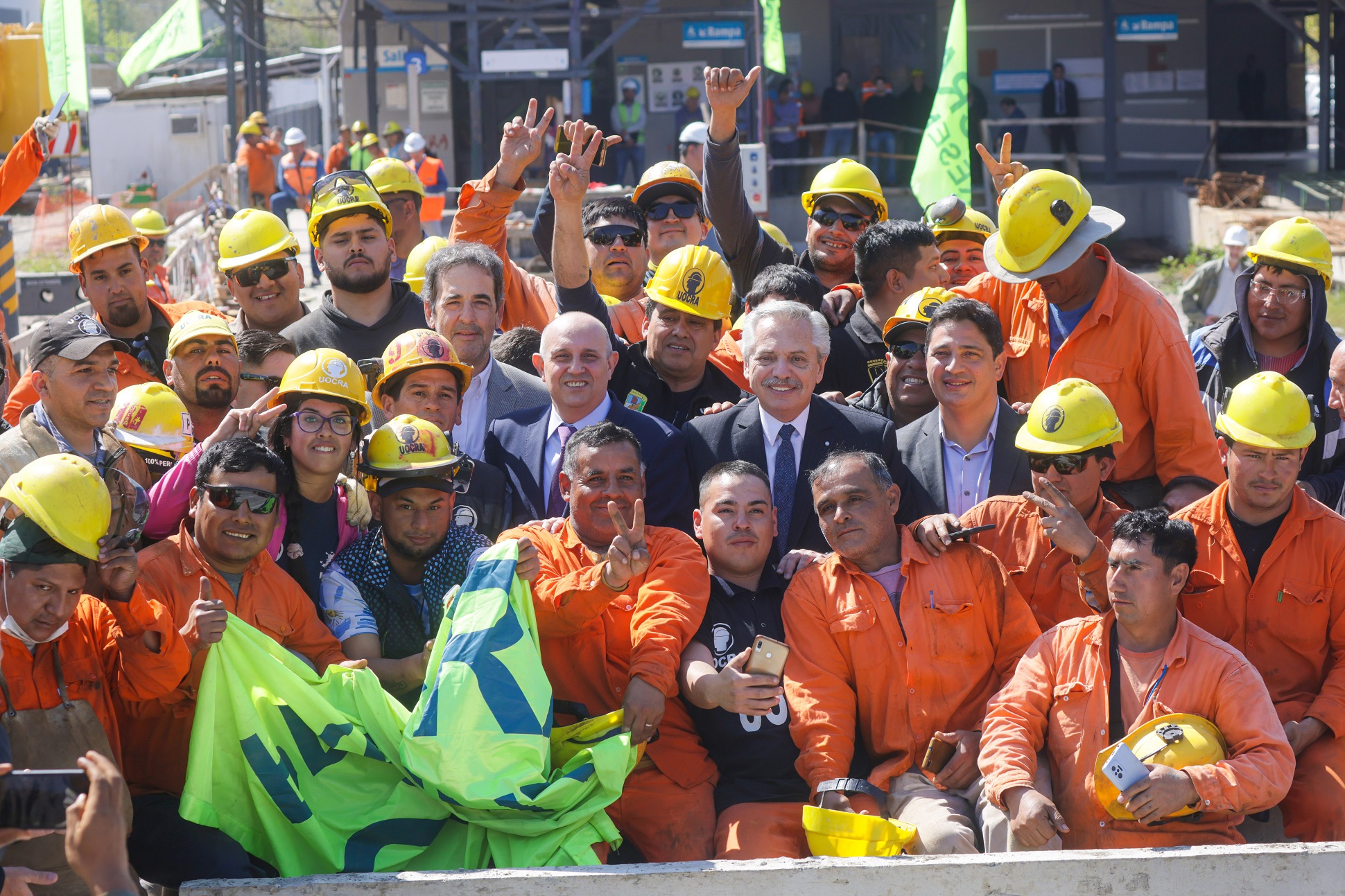 El presidente Alberto Fernández recorrió las obras de extensión y conexión de la línea Belgrano Sur