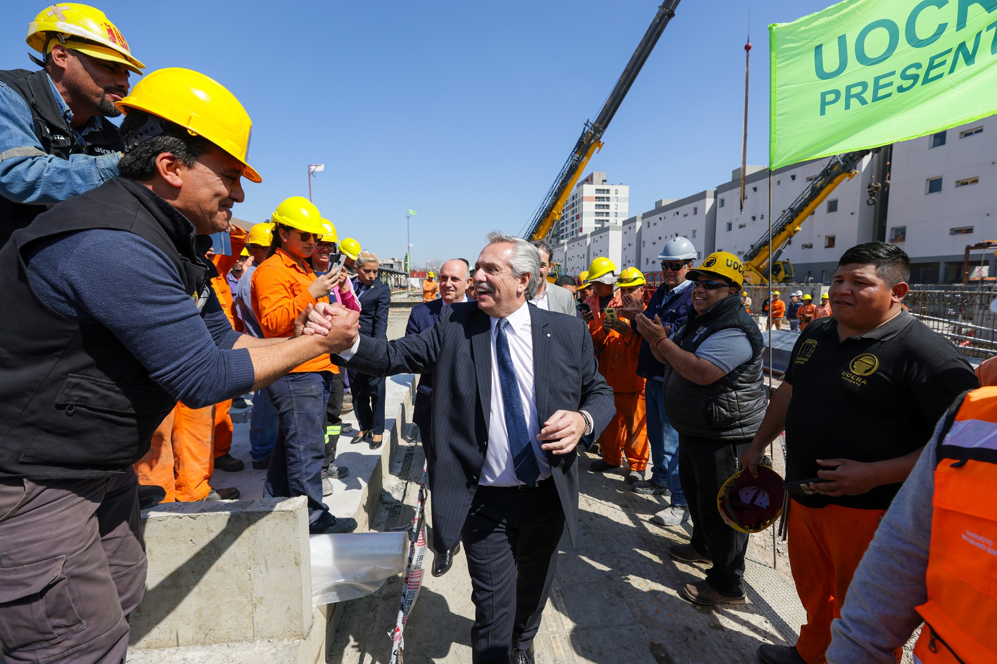 El presidente Alberto Fernández recorrió las obras de extensión y conexión de la línea Belgrano Sur