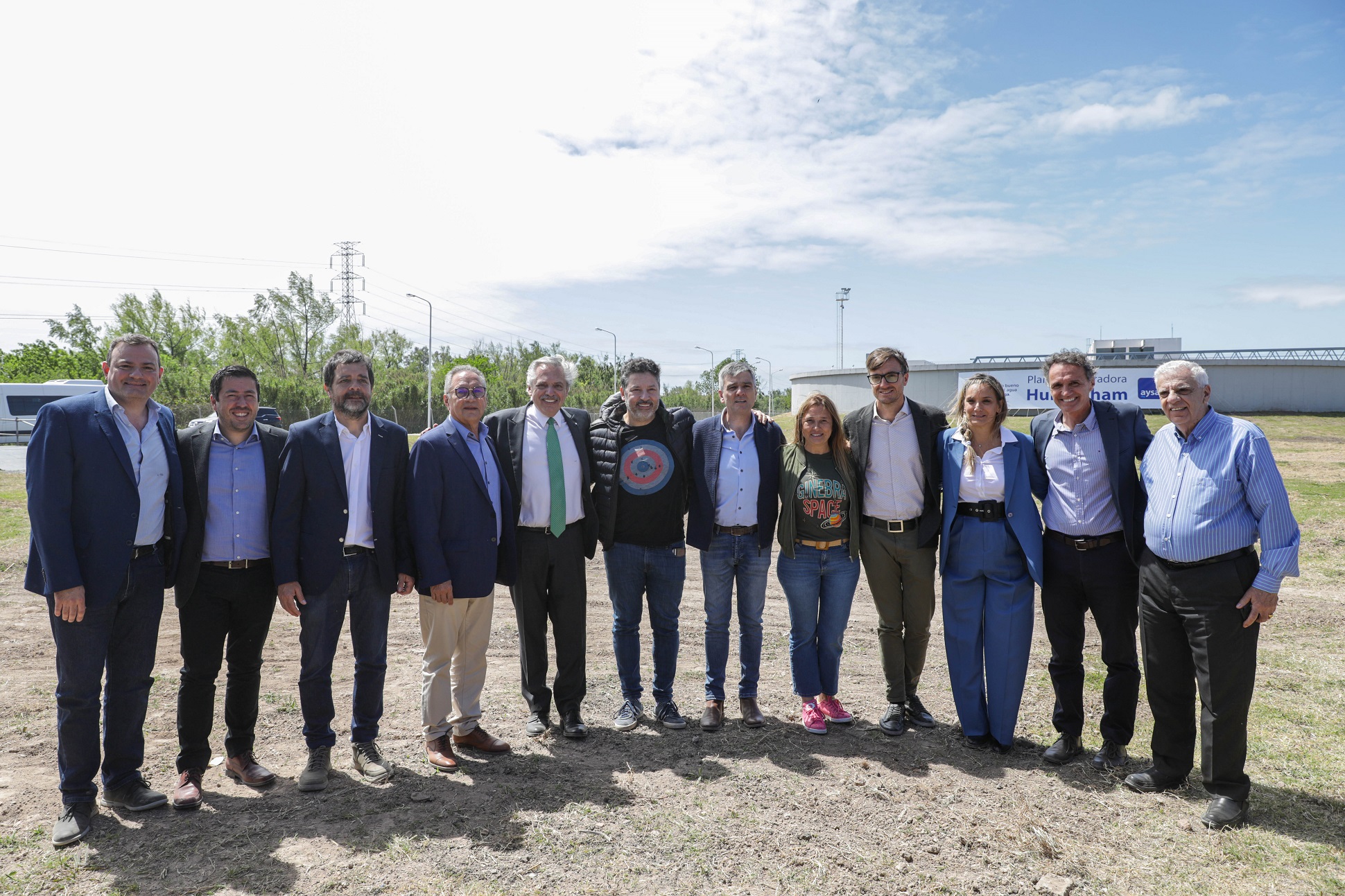 El presidente inauguró en Hurlingham un nuevo módulo de la Planta Depuradora 