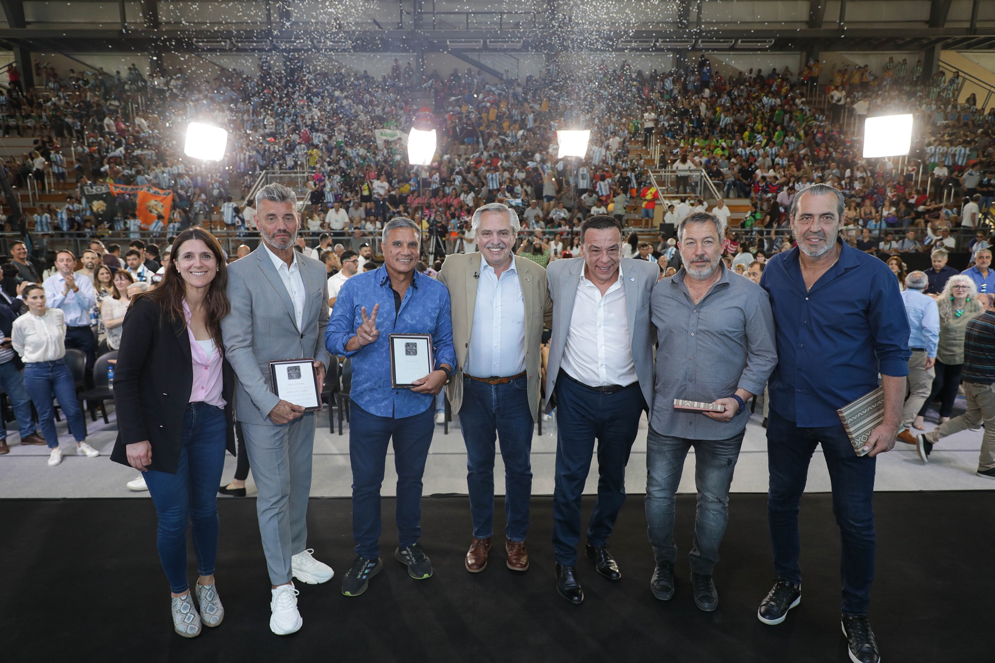 El presidente participó de la inauguración del D.A.M Stadium