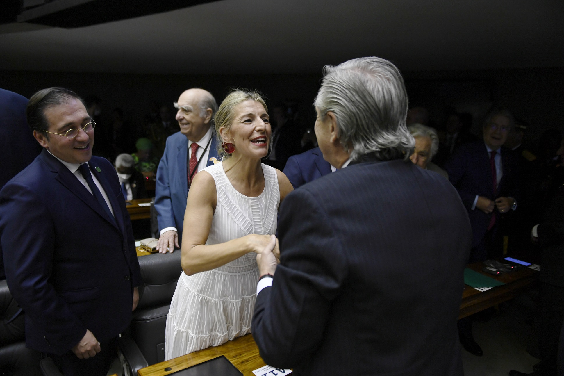 El presidente participó del acto de jura de Lula en el Congreso nacional de Brasil