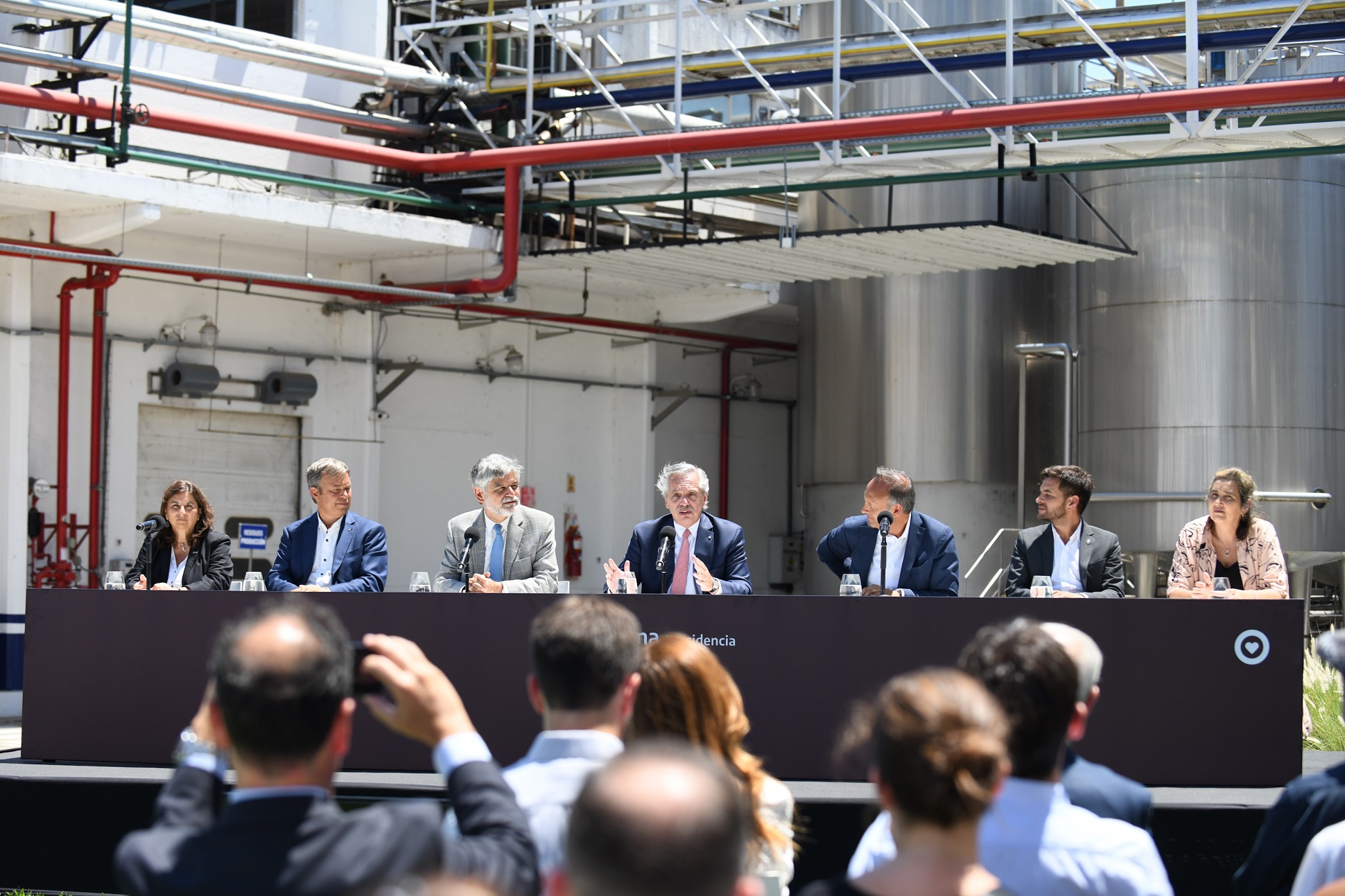 El presidente participó del lanzamiento de un alimento desarrollado con tecnología del CONICET