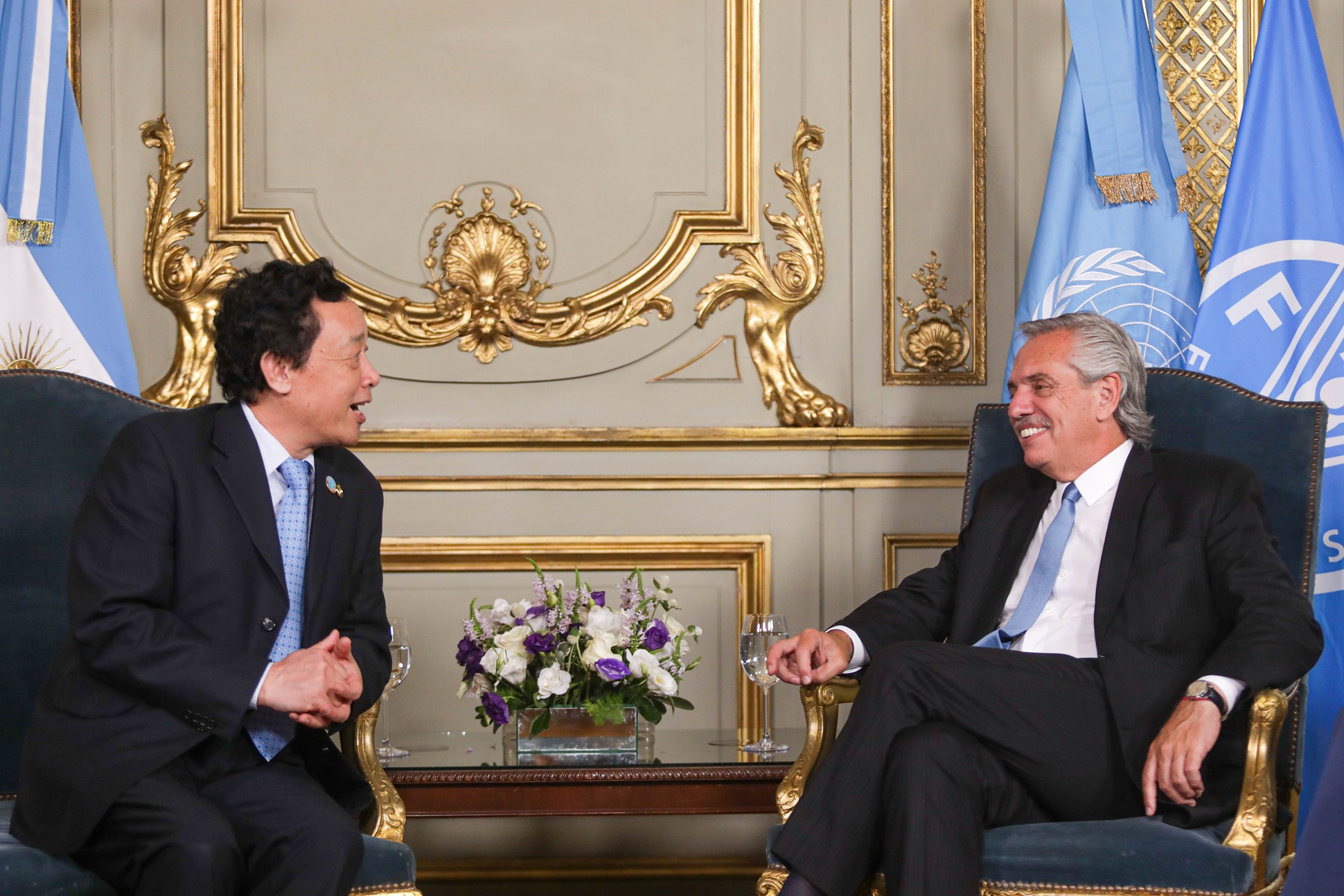 Alberto Fern&aacute;ndez se reuni&oacute; con la presidenta de Honduras y el director general de la FAO
